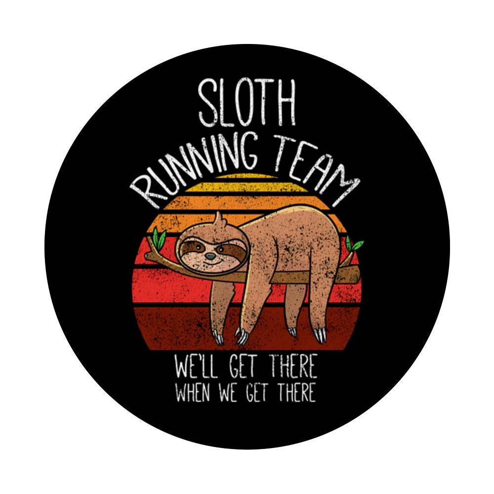 Vintage Sloth Running Team PopSockets PopGrip - Swappable Phone & Tablet Grip for Men, Women & Kids | Funny Sloth Gifts | Perfect for Everyday Use, Travel & Office