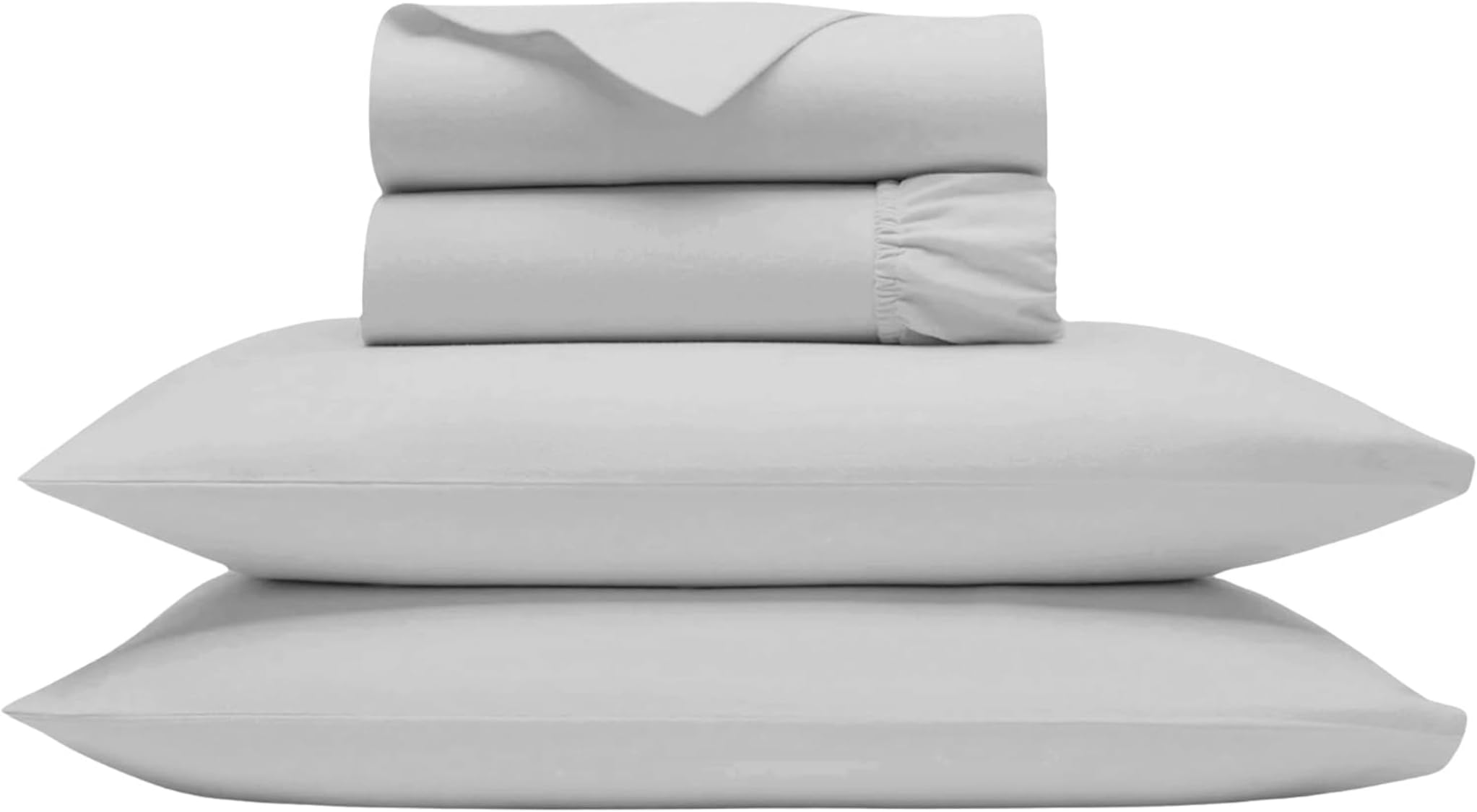 Bluemoon Homes 1000 Thread Count Egyptian Cotton Queen Size Sheet Set - 4 Piece Solid Light Grey 100% Cotton Deep Pocket Bed Sheets for Luxury Comfort & Breathable Sleep | Perfect for Master Bedroom, Guest Room & Hotel Use