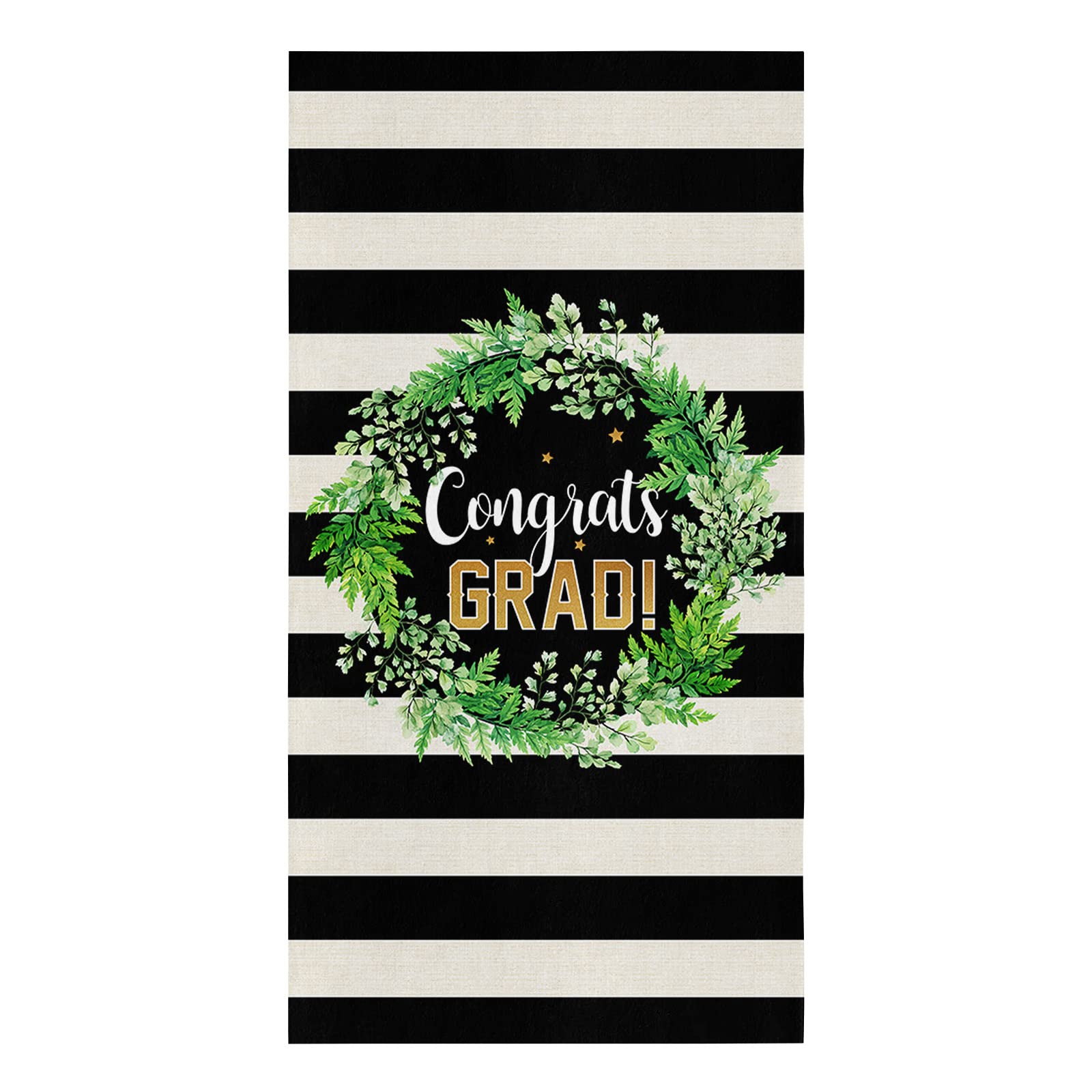 RainbowDay Super Soft & Absorbent Cotton Kitchen Towels - 18x28 Inch Dish Drying, Hand, Tea & Bar Towels (1 Pack, Black Beige Stripes) - Perfect for Graduation Gifts & Everyday Kitchen Cleaning
