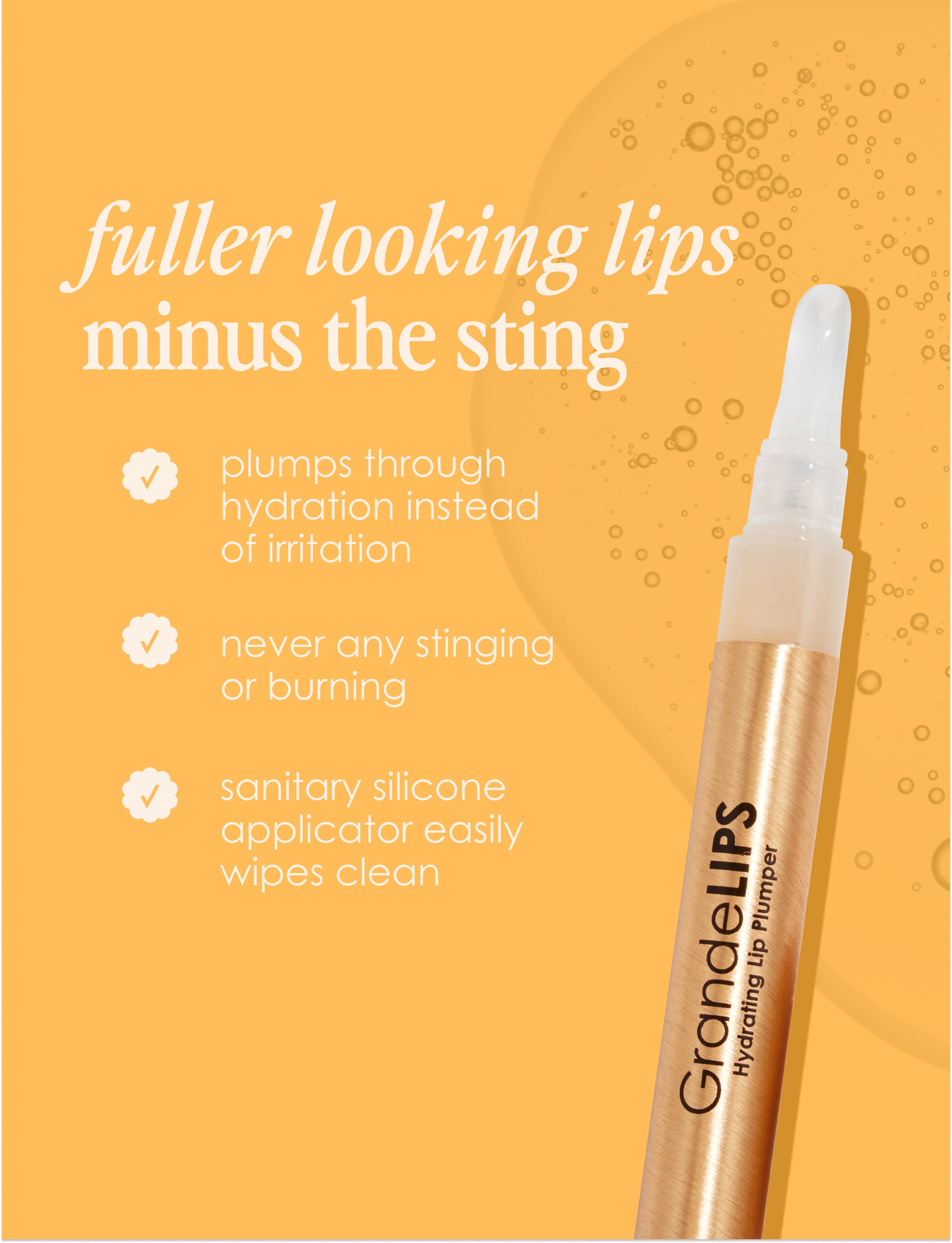 GrandeLIPS Plumping Gloss - Travel Size Hydrating Lip Gloss for Fuller Lips | Perfect for On-the-Go Makeup & Everyday Wear