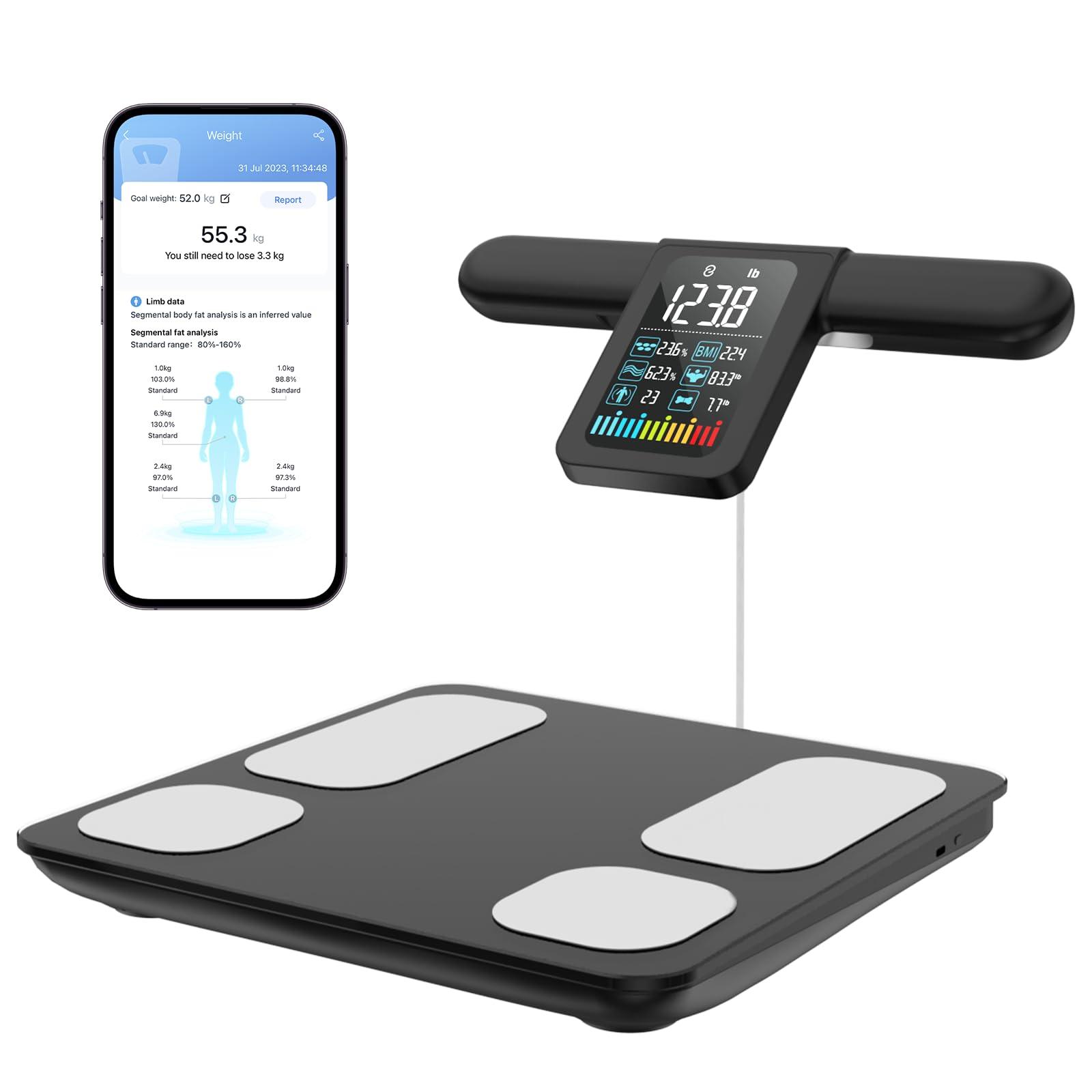 Lescale P3 Professional 8-Electrode Smart Body Fat Scale - Accurate BMI, Weight, Muscle & Water Percentage Measurement for Home Gym & Health Tracking