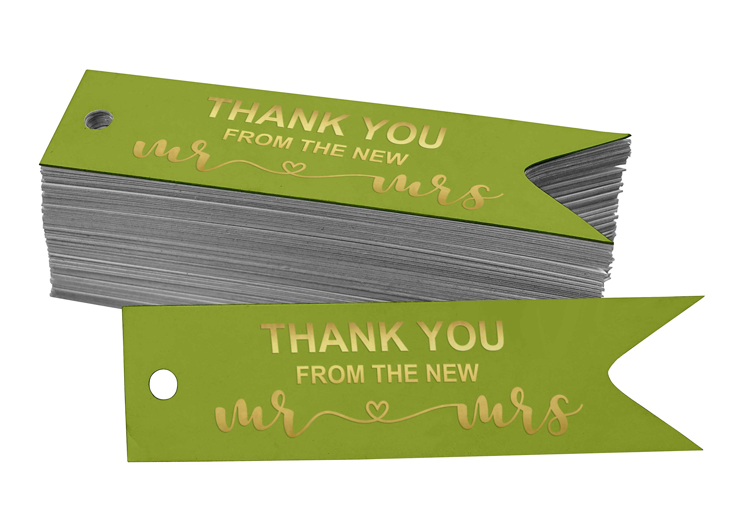 100pcs Real Gold Foil Wedding Thank You Tags - Elegant Hanging Paper Favor Tags for Bridal Shower, Anniversary & Special Events Gift Decorations