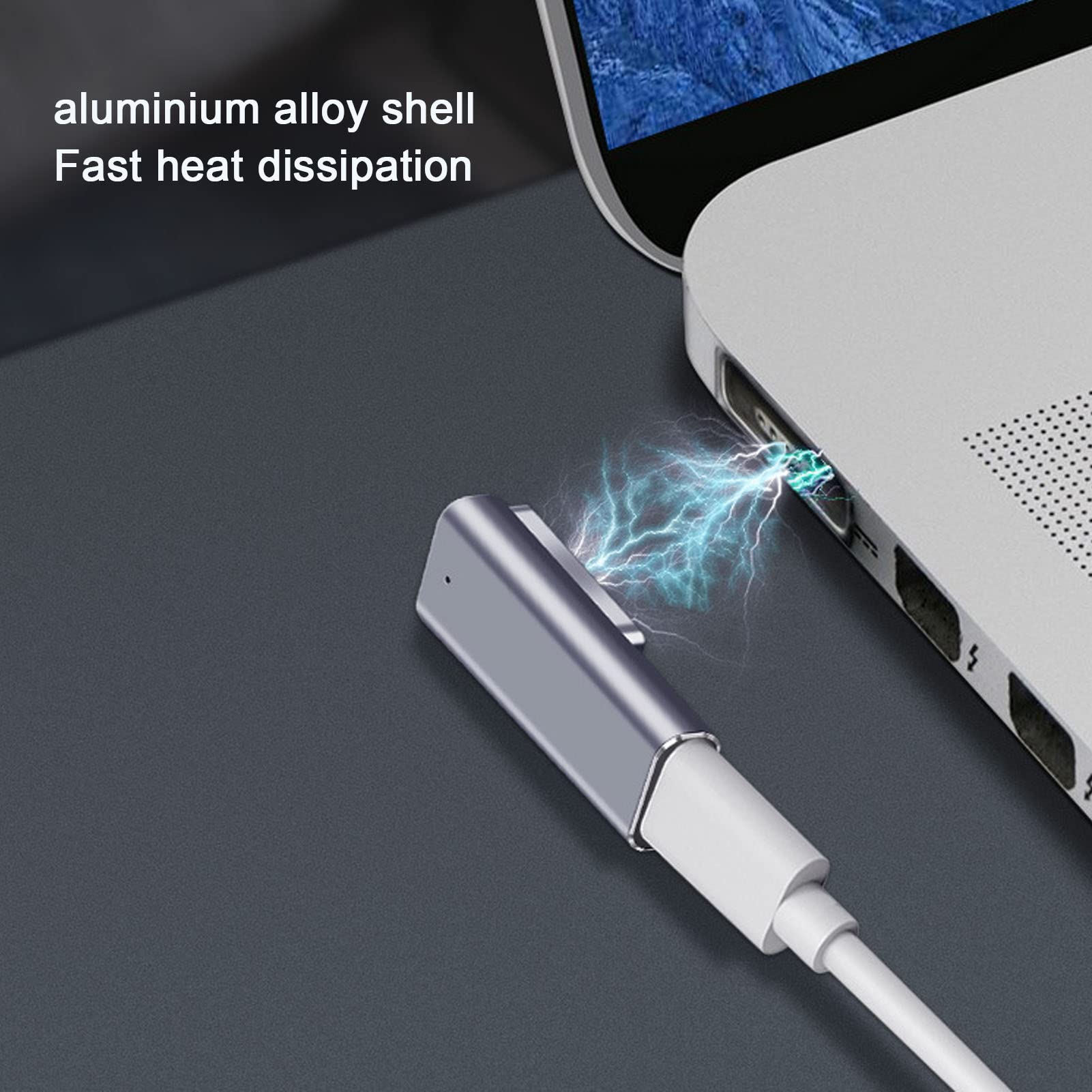 Lazmin112 USB C to Magnetic Adapter - PD Fast Charging & Data Transfer Cable for MacBook Pro/Air, Compatible with OS X Laptops | Portable Charging Solution for Travel, Office & Home Use