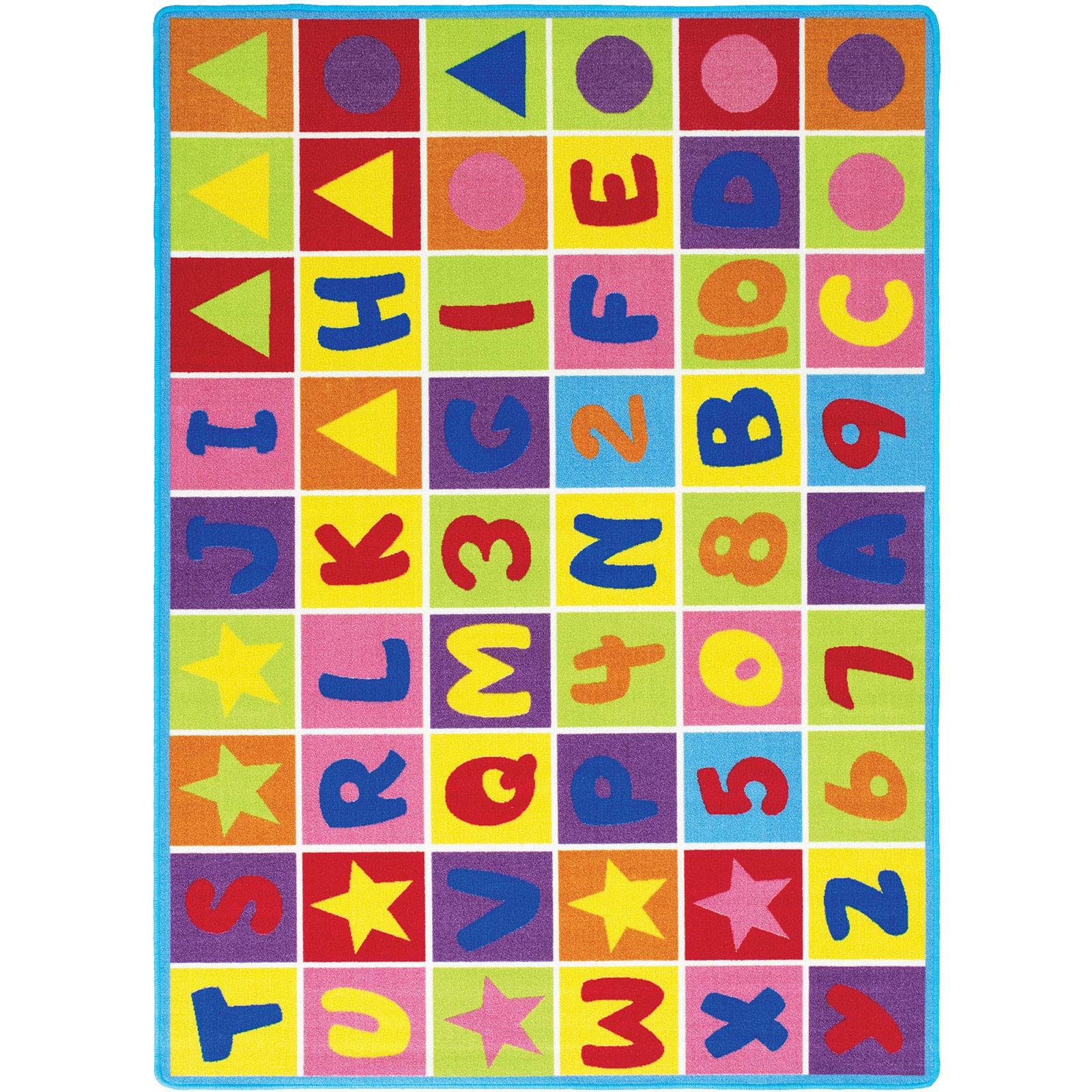 Benjara 81x57 Inch Tufted Alphabet Print Kids Room Rug - Soft Non-Slip Nursery Carpet for Playroom, Bedroom & Learning Spaces | Multicolor Educational Rug for Toddlers
