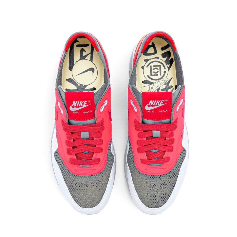 Nike Air Max 1 CLOT Kiss of Death Solar Red & University Red Sneakers 2021 - Limited Edition Running Shoes for Men & Women - Perfect for Streetwear, Casual Wear & Sneaker Collectors