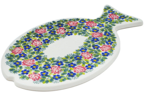 10-Piece Non-Slip Cutting Board Set - Blue Daisy & Rose Garden Design - Perfect for Kitchen Prep, Serving, and Entertaining
