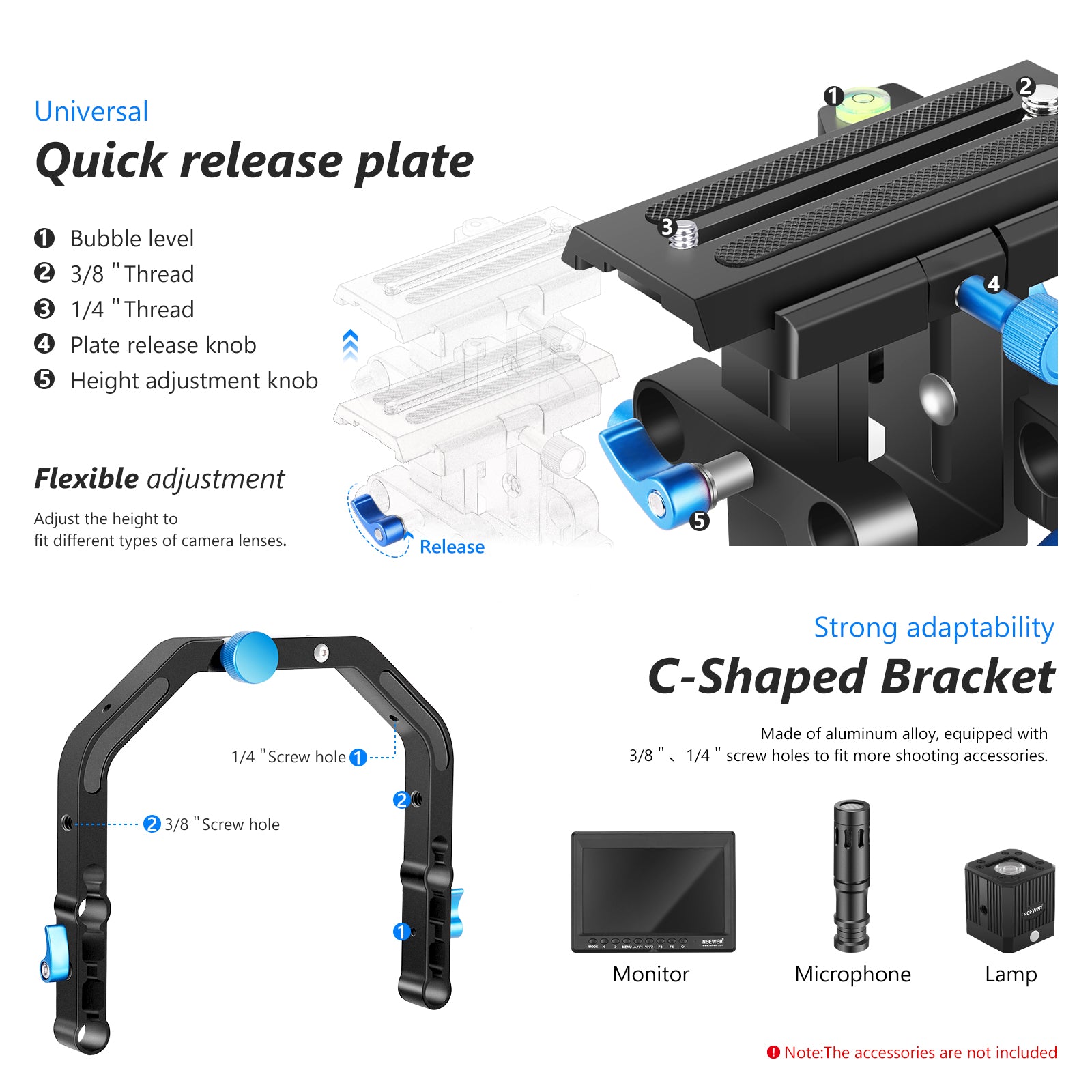 NEEWER SR101 Professional Camera Shoulder Rig Kit - DSLR & Mirrorless Stabilizer for Filmmaking, Vlogging, and Photography | Perfect for YouTube, Travel, and Documentary Shooting