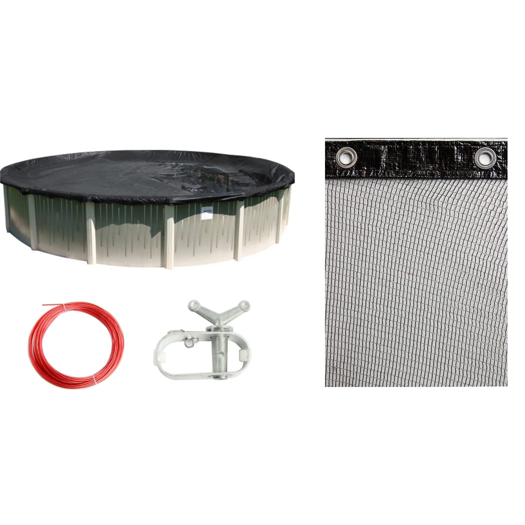 Buffalo Blizzard Micro Mesh Winter Pool Cover with Leaf Net for 30-Foot Round Above Ground Pools | Heavy Duty 3-Foot Overlap Seasonal Cover | Protects from Snow, Ice & Debris | Perfect for Winterizing Inground & Above Ground Swimming Pools