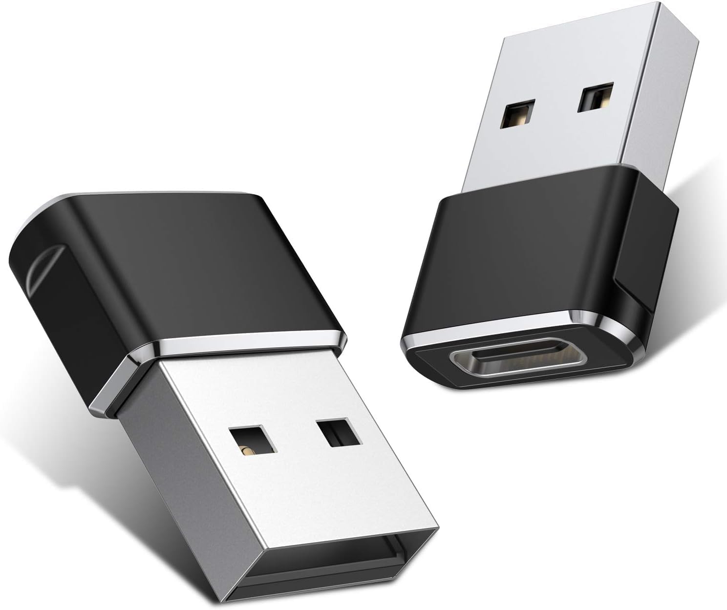 2-Pack USB-C Female to USB Male Adapter, USB C to USB A Converter for MacBook, Laptop, Tablet, Smartphone - Fast Data Transfer & Charging - Compatible with iPhone 15, iPad Pro, Samsung Galaxy (Black) - Perfect for Office, Travel & Home Use