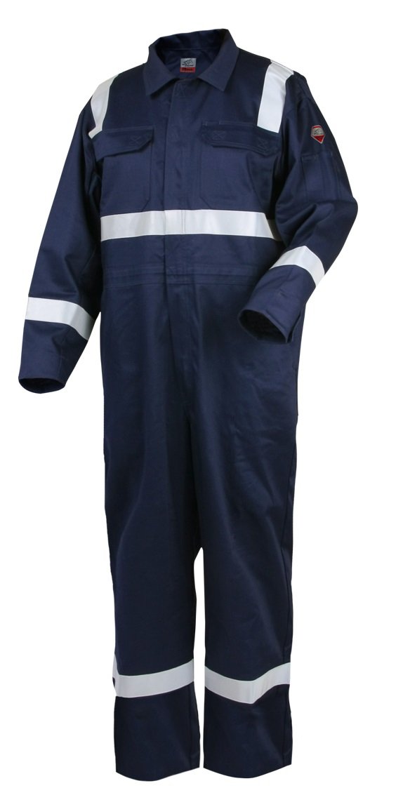 Black Stallion CF2216-NV Navy Reflective TruGuard 300 FR Flame Resistant Safety Jacket for Industrial Work and Outdoor Protection
