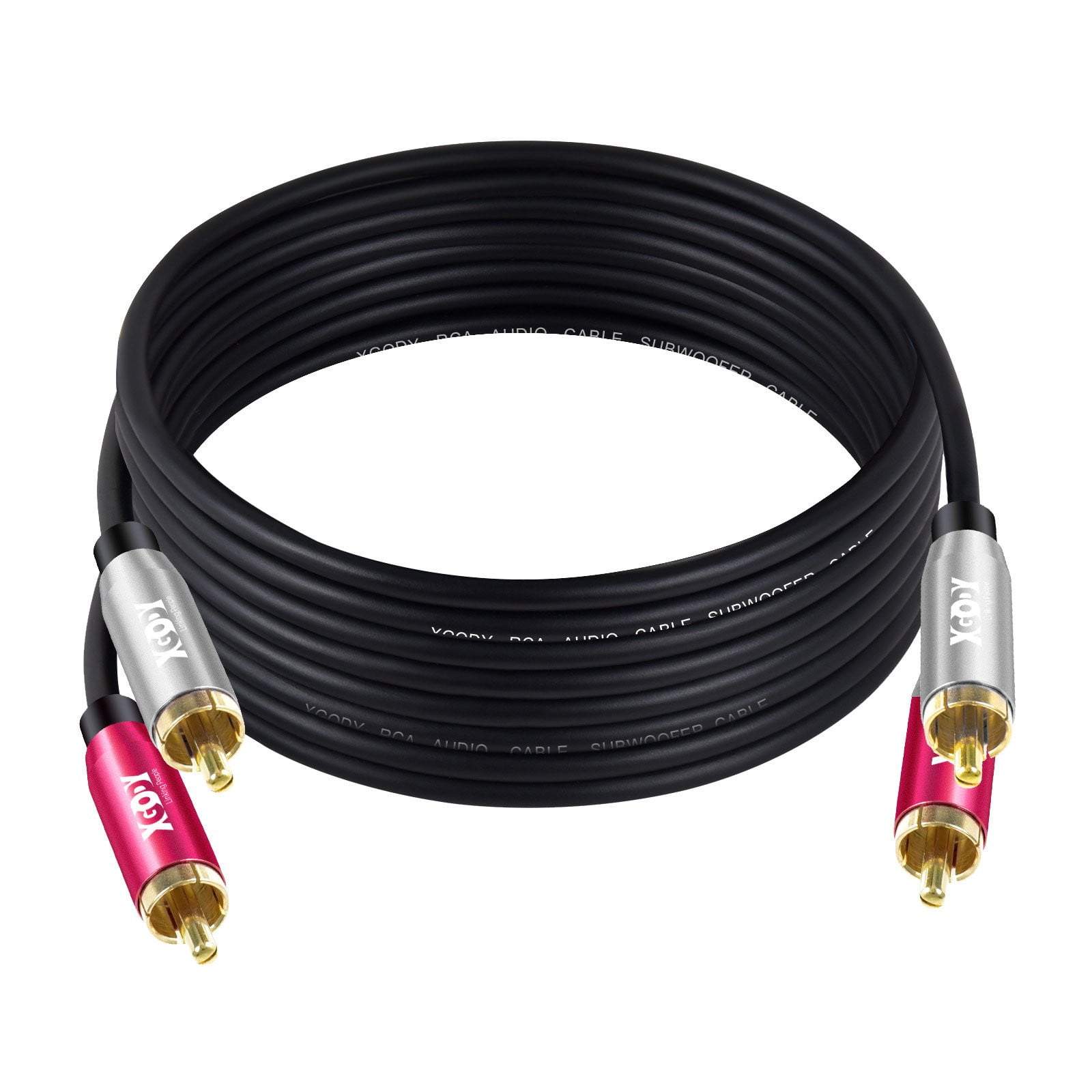 High-Quality RCA Audio Cable 1.2m/2.4m/4.6m - Gold Plated Connectors for Home Theater, Stereo System & DJ Equipment