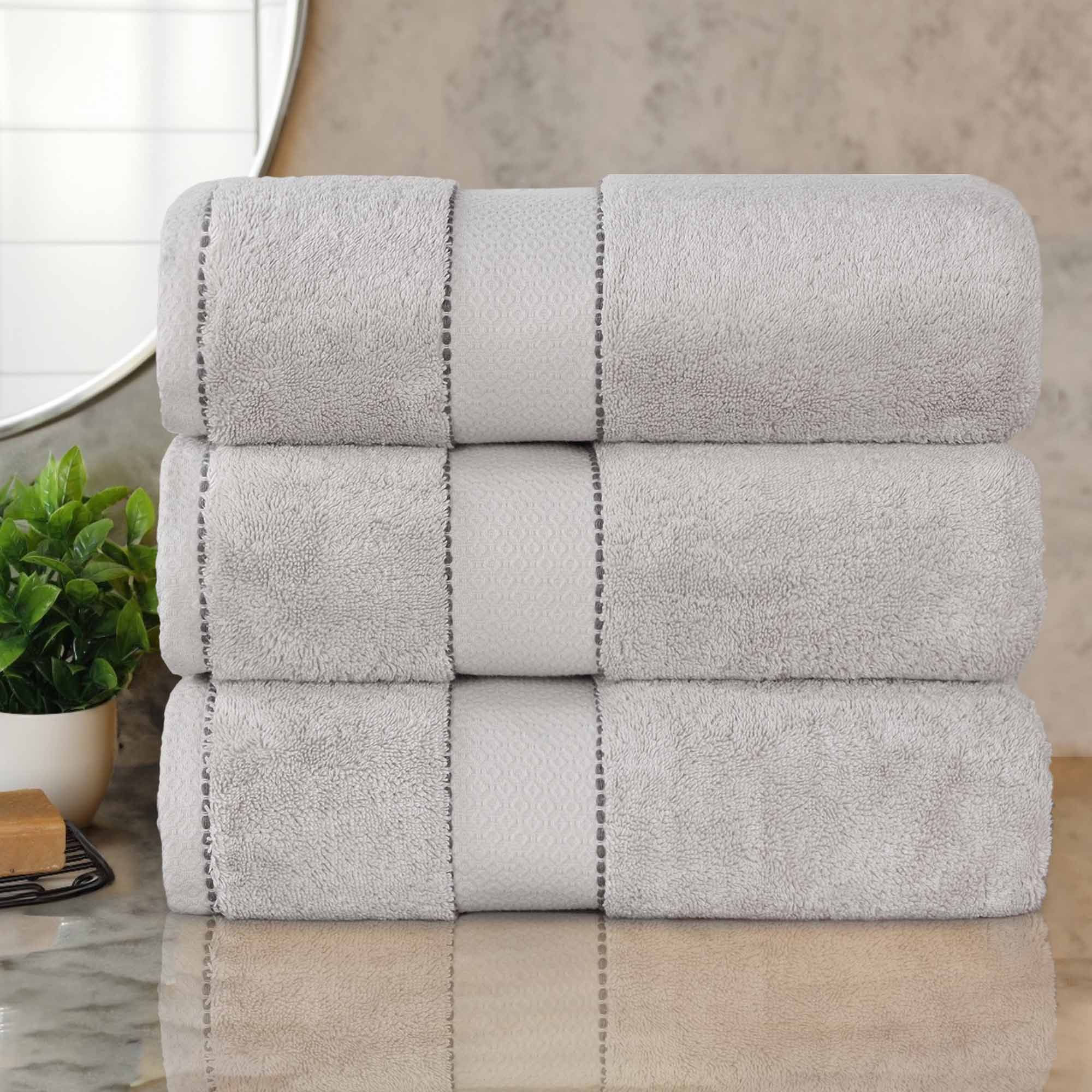 Premium Egyptian Giza Cotton Bath Towel Set of 3 - Ultra Soft & Highly Absorbent - Luxury Spa & Bathroom Essentials for Home & Hotel Use
