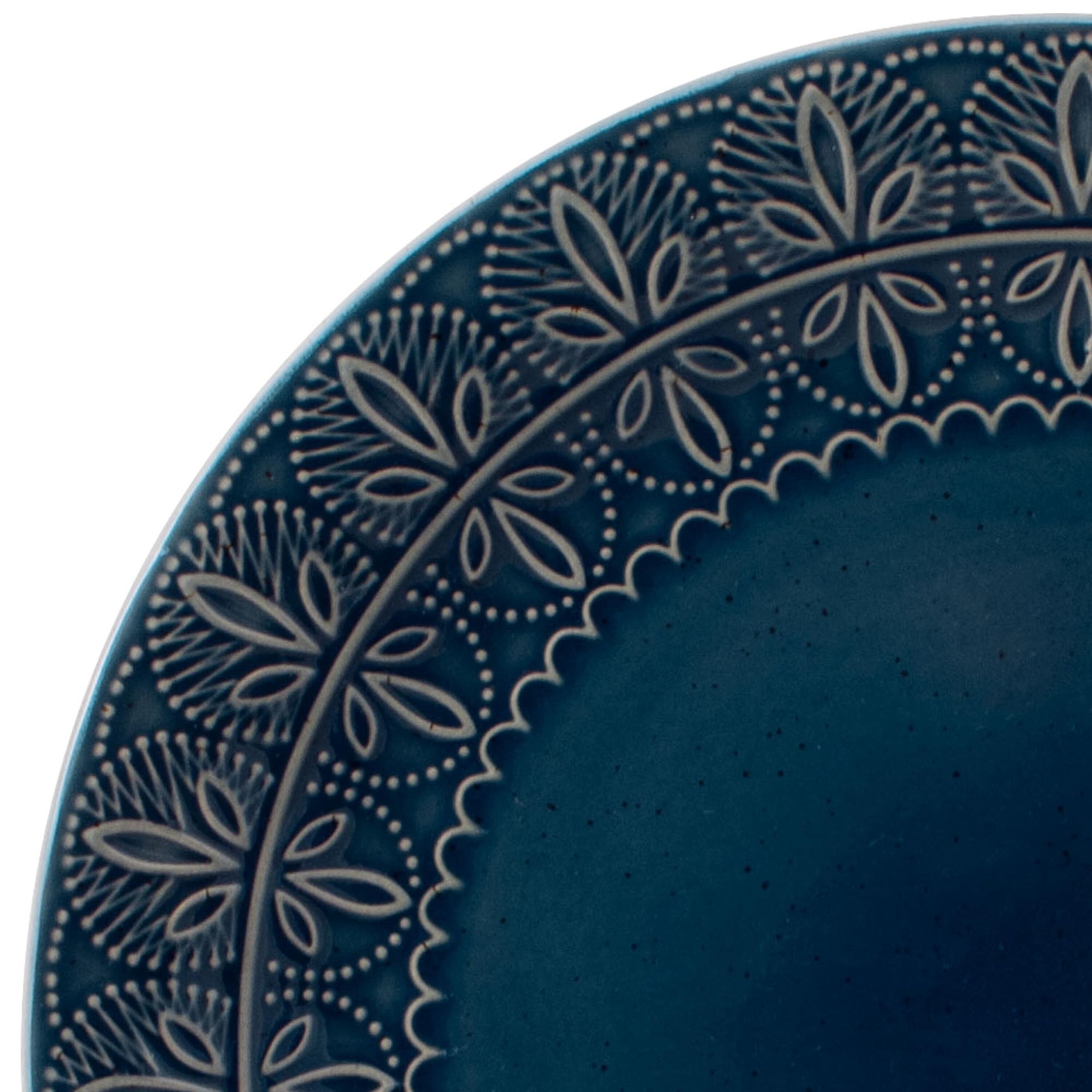 Pfaltzgraff Havana 16-Piece Dinnerware Set in Blue - Elegant Tableware for Casual Dining, Entertaining & Everyday Use