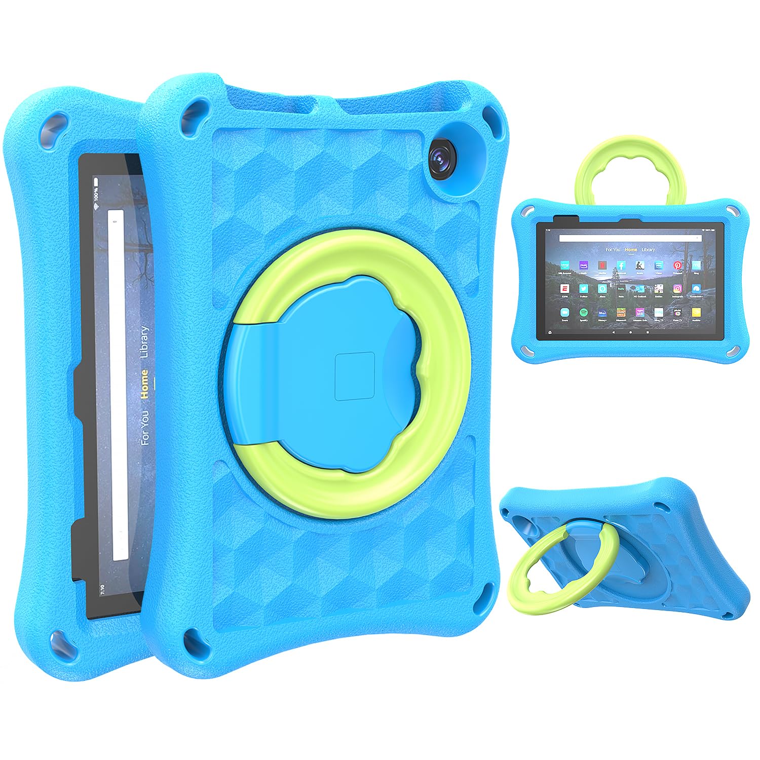 SHERBORN Kids Shockproof Tablet Case for 7 Inch Tablets (2023 Release) - Lightweight Protective Cover with Stand & Handle - Blue - Perfect for School, Travel & Home Learning (Not Compatible with iPad/Samsung)