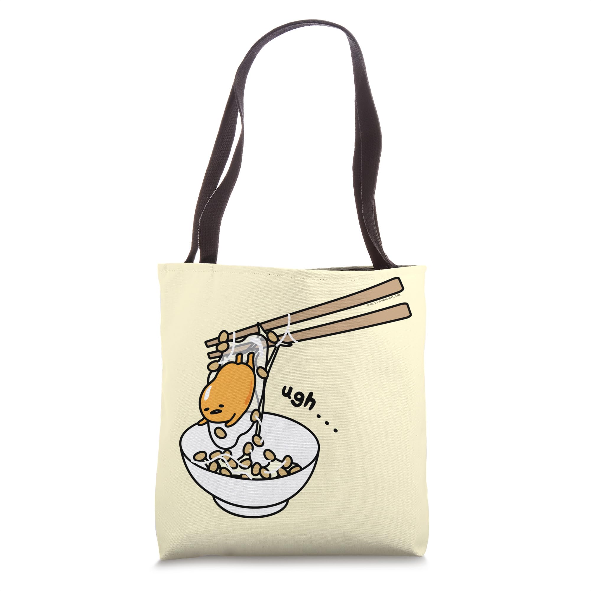 Gudetama Lazy Egg Chopsticks & Tote Bag Set - Cute Japanese Anime Chopstick Holder and Reusable Shopping Bag for Sushi Lovers, Anime Fans, and Kawaii Fashion