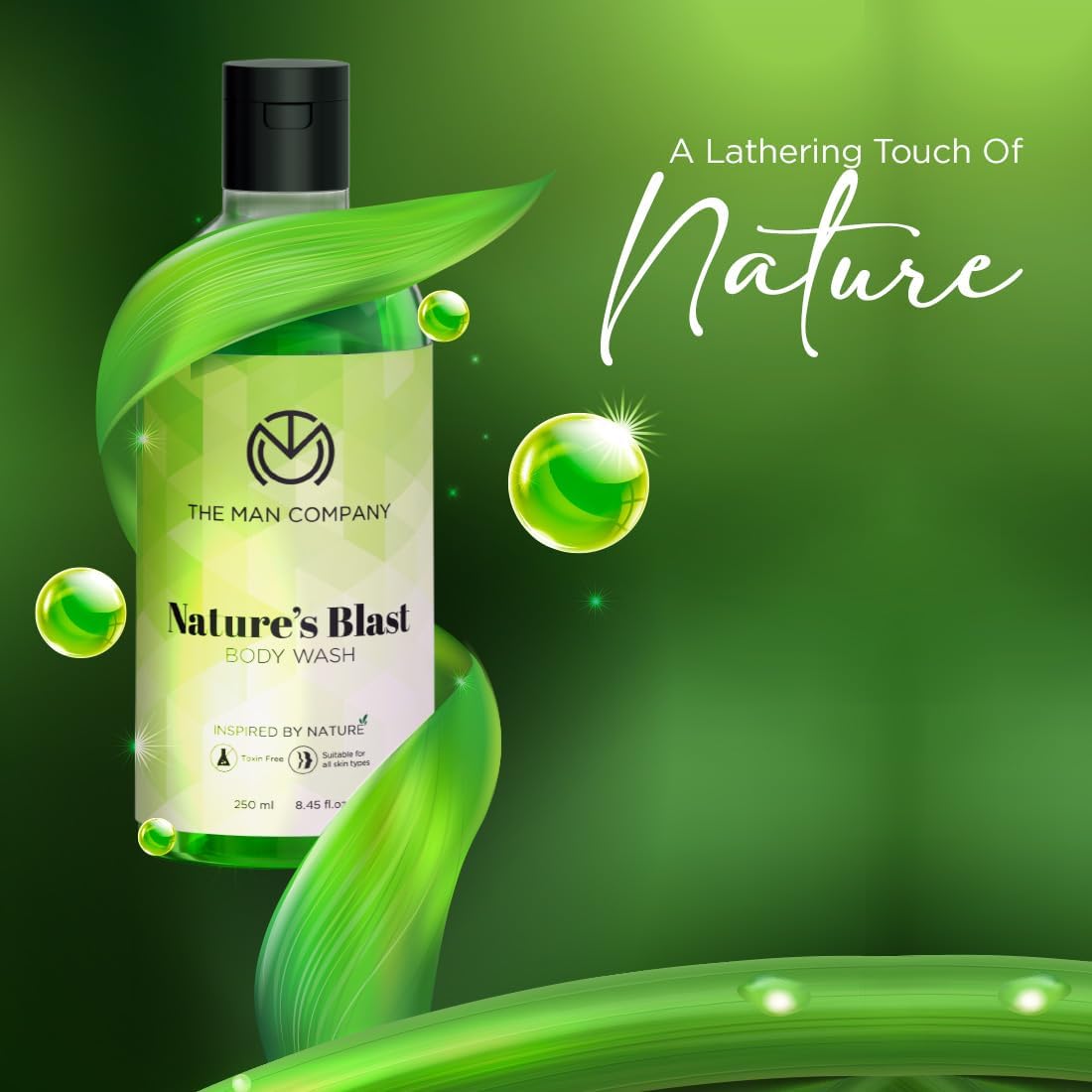Nature's Blast Perfumed Body Wash for Men - 250ml | Natural Refreshment Shower Gel | Deep Cleansing & Rejuvenating | Toxin-Free Formula | Perfect for Gym, Travel & Daily Shower Routine