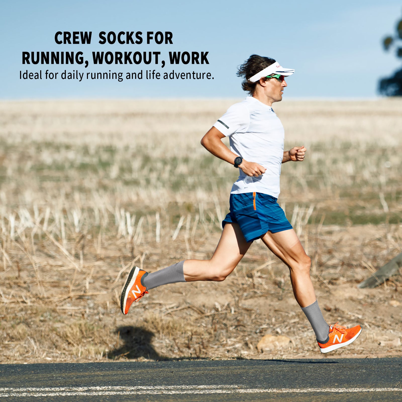 GECKOMAN x PAPLUS Athletic Crew Socks for Men & Women - Breathable Performance Running Socks for Sports, Gym & Daily Wear