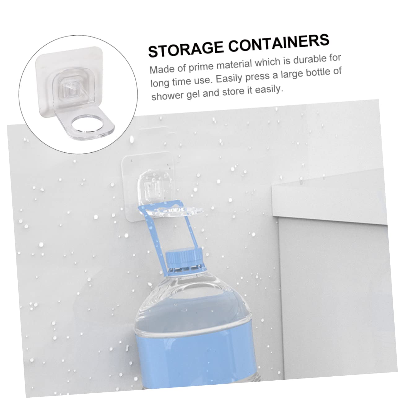 2-Pack Cabilock Wall Mounted Shampoo & Shower Gel Holders - Anti-Falling Bathroom Storage Brackets for Shampoo Bottles, Conditioners & Toiletries - Perfect for Showers, Bathrooms & Small Space Organization