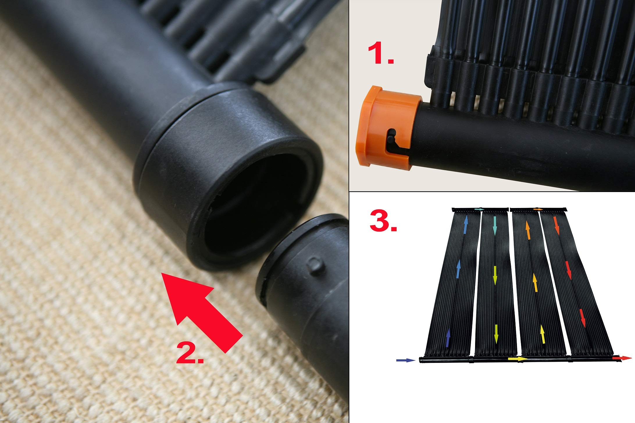 Speed Solar Sun 49120 Solar Pool Heater - 0.7 x 3m Low-Density Polyethylene for Pools up to 12m³ | 32/38mm Hose Connector | Energy Efficient & Eco-Friendly | Perfect for Backyard, Inground & Above Ground Pools