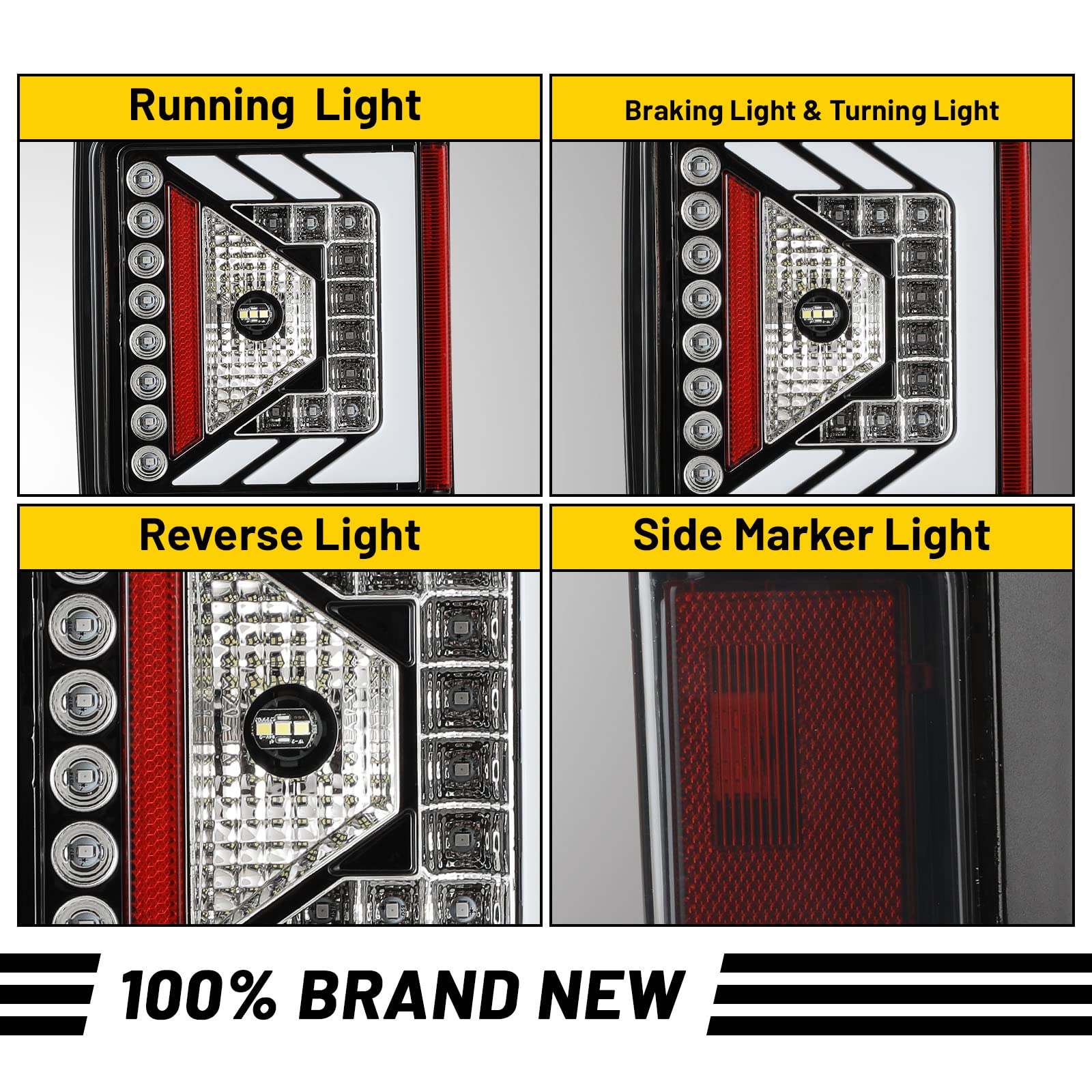 LED Tail Lights Assembly for Jeep Wrangler JK 2007-2018 - Direct Replacement Rear Tail Lamps with Clear Lens (Plug & Play) - 1 Pair - Perfect for Off-Roading & Night Driving