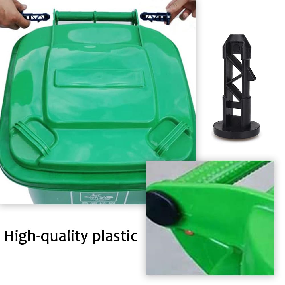 8 Pcs Heavy Duty Wheelie Bin Lid Hinge Pins - Durable Trash Can Hinge Replacement Parts for 120/240L Outdoor Bins (67mmx31mm, Black) - Perfect for Securing Waste Container Lids in Gardens, Yards & Public Spaces