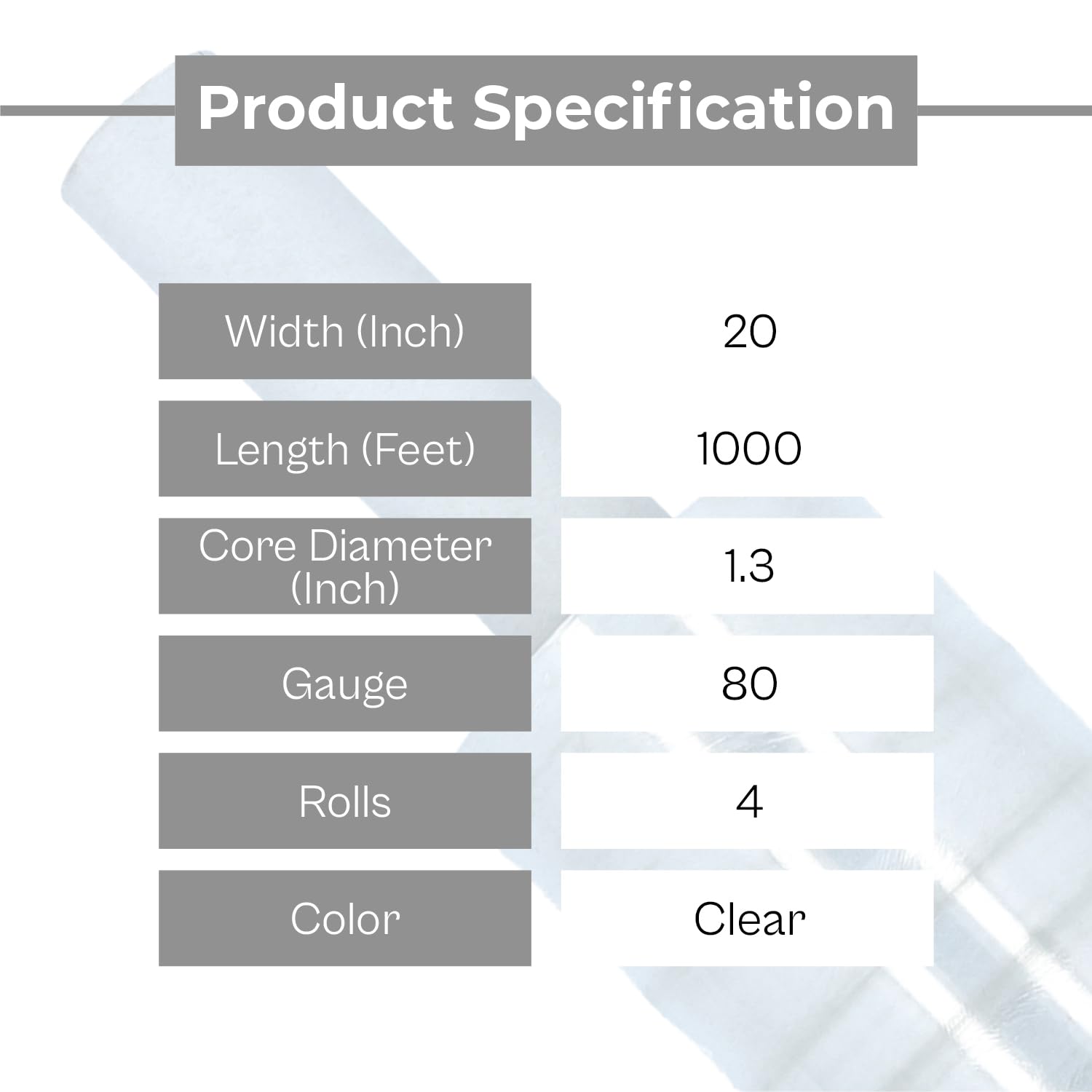 Clear Stretch Wrap for Packing - 4 Rolls, 20