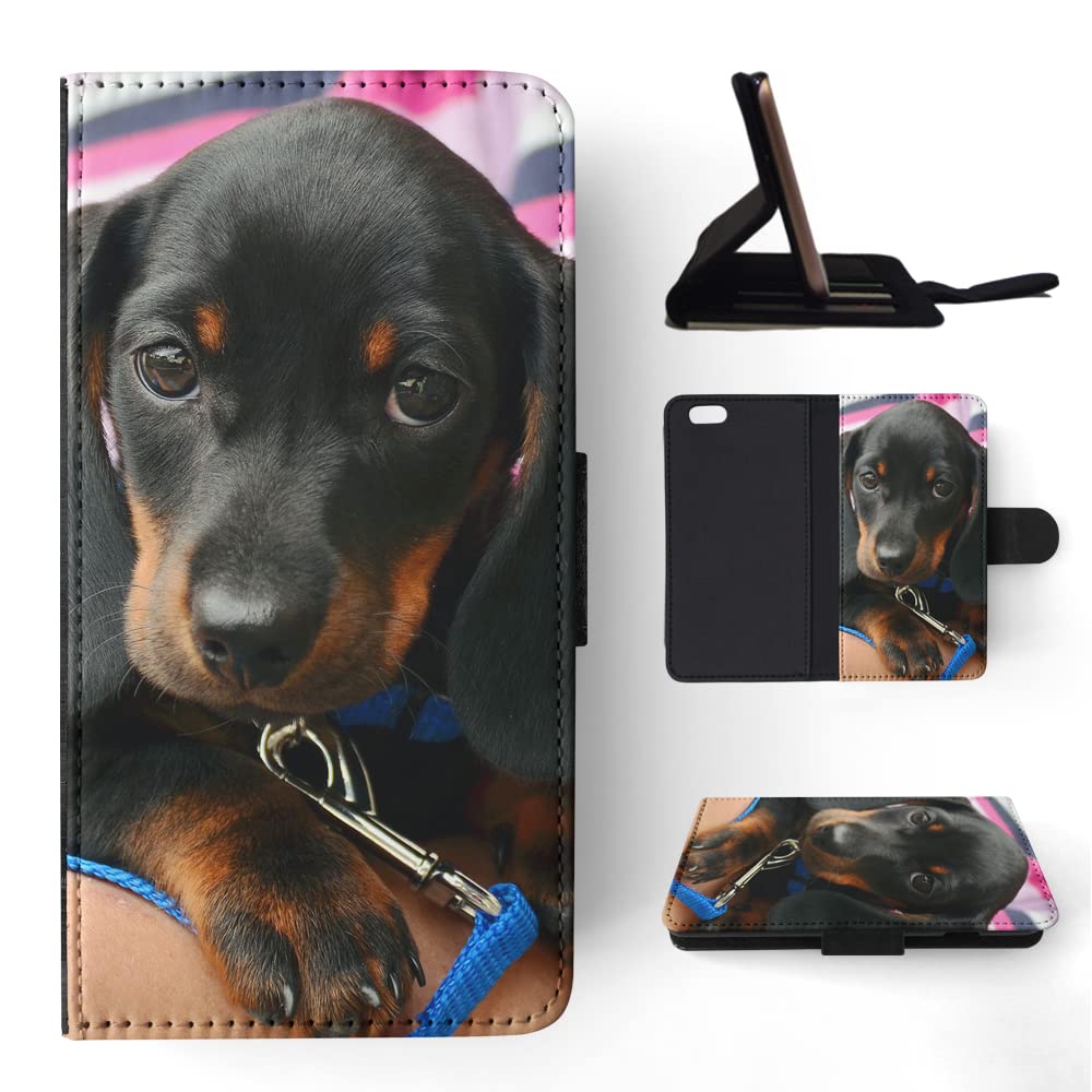 Dachshund Dog 3D Flip Wallet Phone Case for Apple iPhone 6/6S - Stylish Protective Cover with Card Slots | Perfect for Daily Use, Travel & Hands-Free Convenience