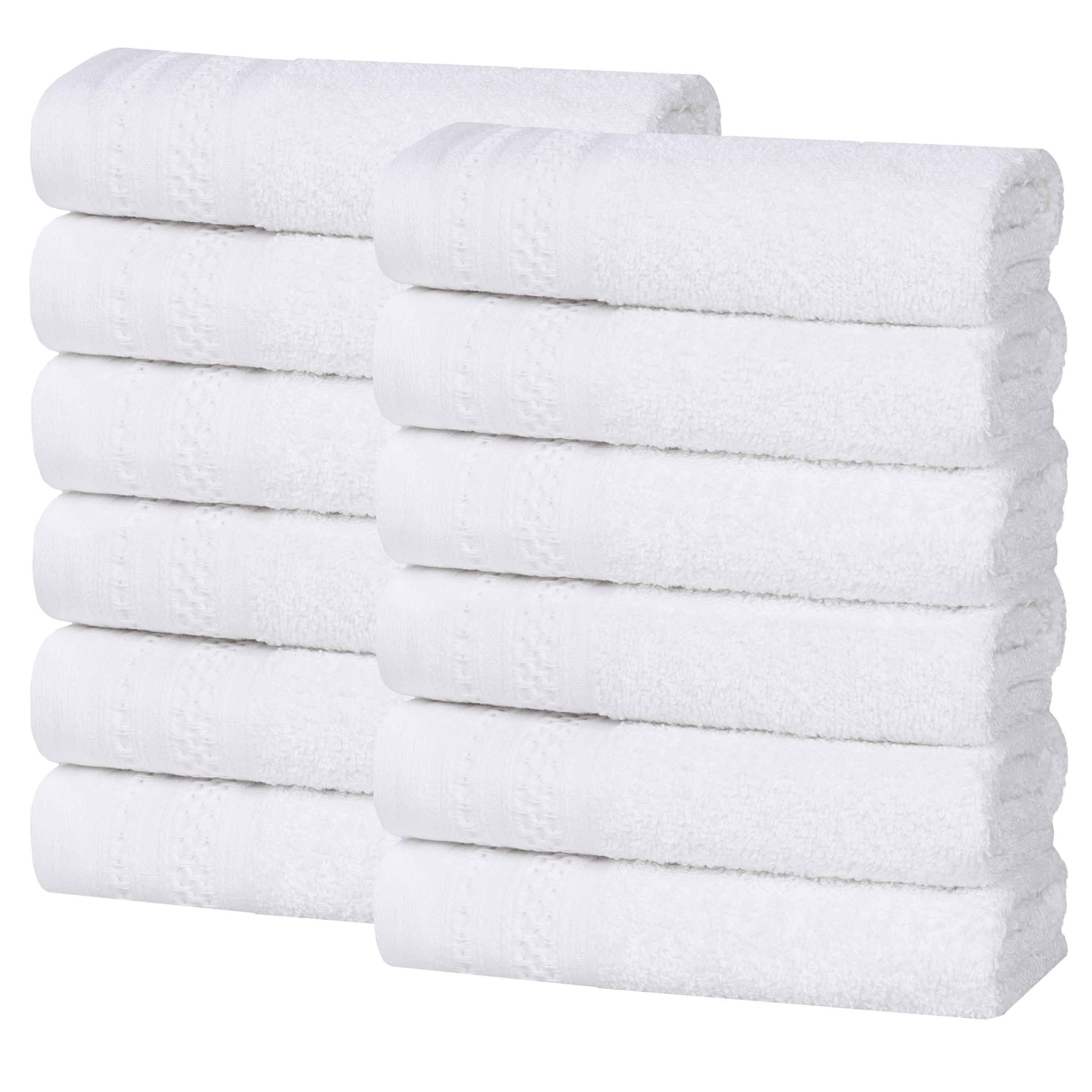 Premium Honeycomb Waffle Weave Cotton Face Towels - Ultra Soft & Absorbent Bath Towel Set of 12 for Spa, Gym, Travel & Luxury Home Use