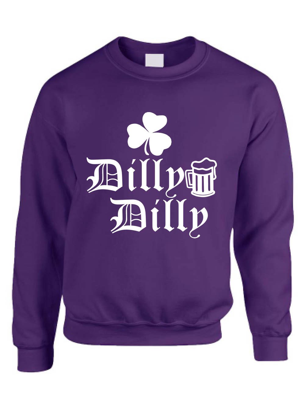 ALLNTRENDS St. Patrick's Day Sweatshirt for Adults - Irish Shamrock Graphic Hoodie in White | Perfect for St. Paddy's Parties & Irish-Themed Events