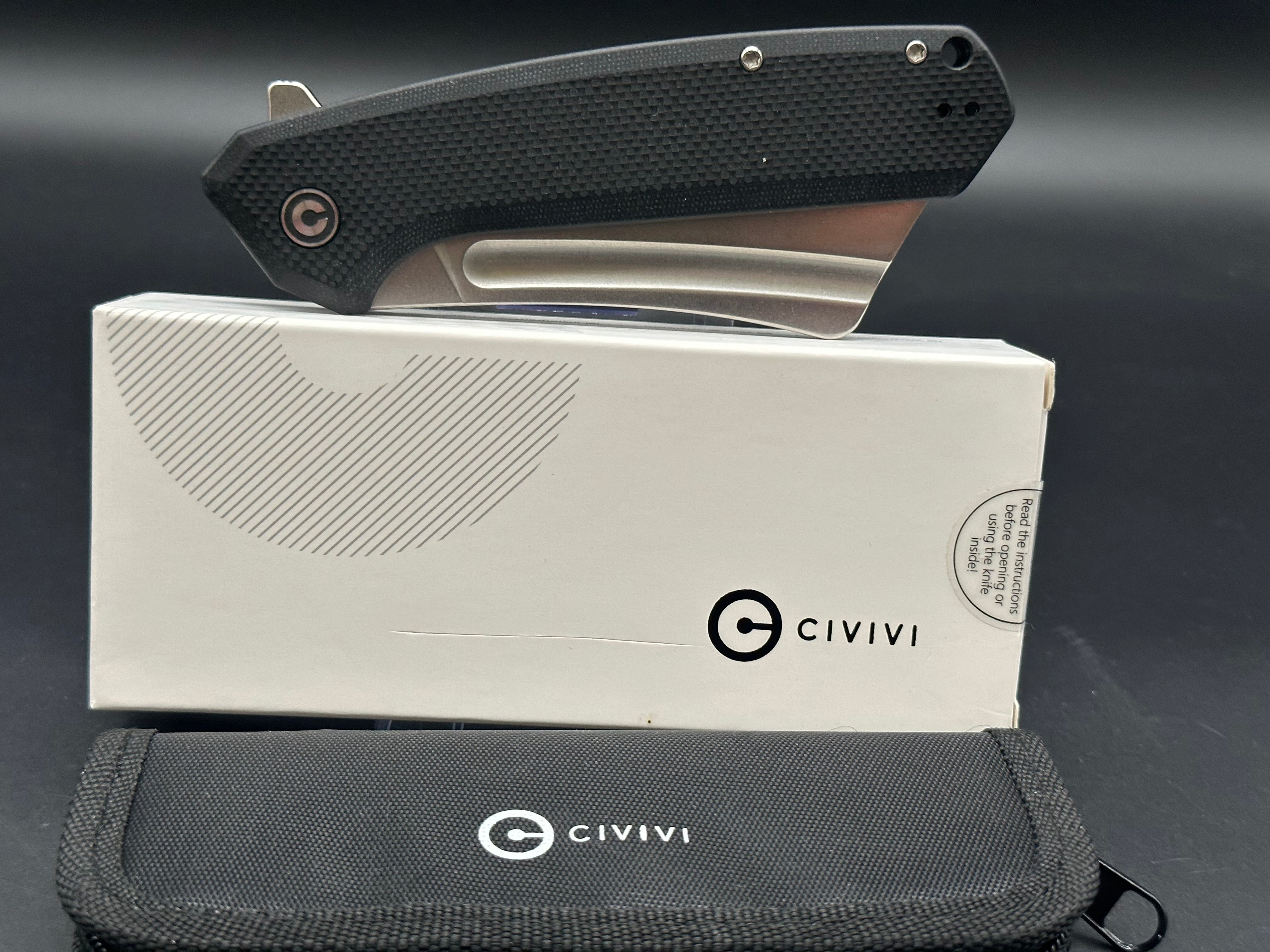 CIVIVI Bullmastiff Liner Lock Folding Knife - Black G10 Handle, D2 Steel Blade - EDC Pocket Knife for Camping, Hiking & Outdoor Adventures