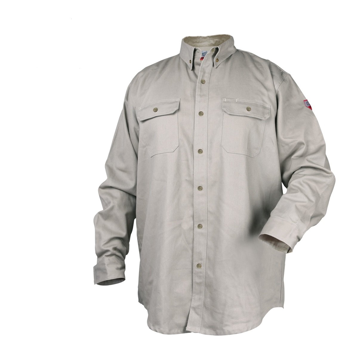 Black Stallion WF2110-GY FR Cotton Work Shirt - NFPA 2112 Arc Rated, Gray - Ideal for Electricians and Industrial Safety