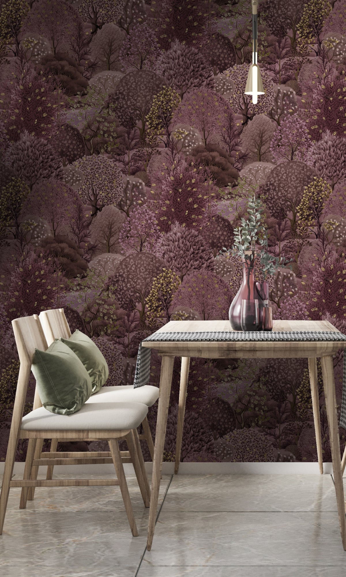 Berry Enchanted Lush Tropical Landscape Wallpaper R8996 - Perfect for Living Room, Bedroom & Home Office Decor