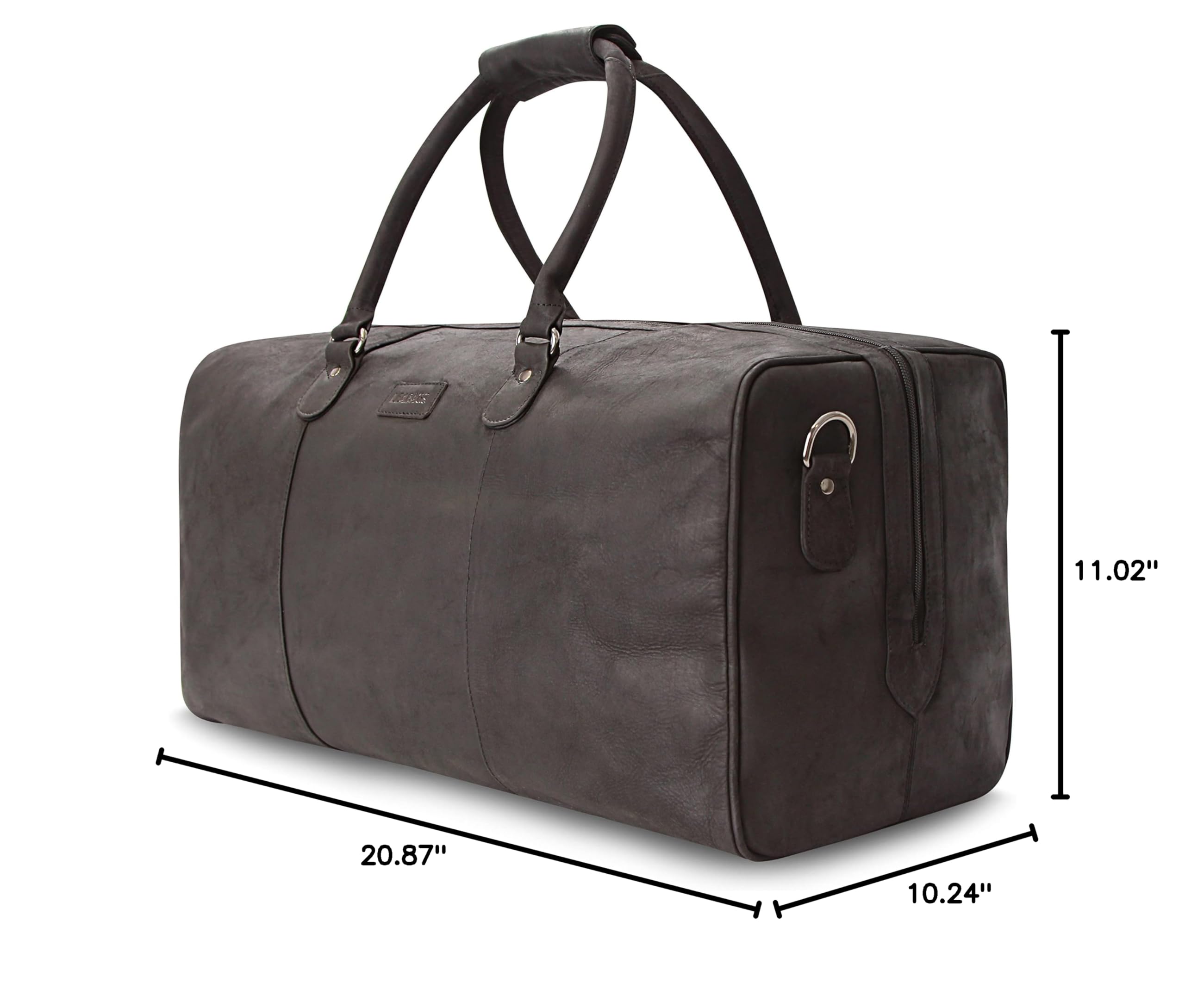 Leabags Genuine Leather Weekender Bag - 40L Premium Travel Duffle for Gym, Sports & Airplane | Stylish Carry-On Luggage for Women & Men | Perfect for Weekend Getaways, Business Trips & Workout Sessions