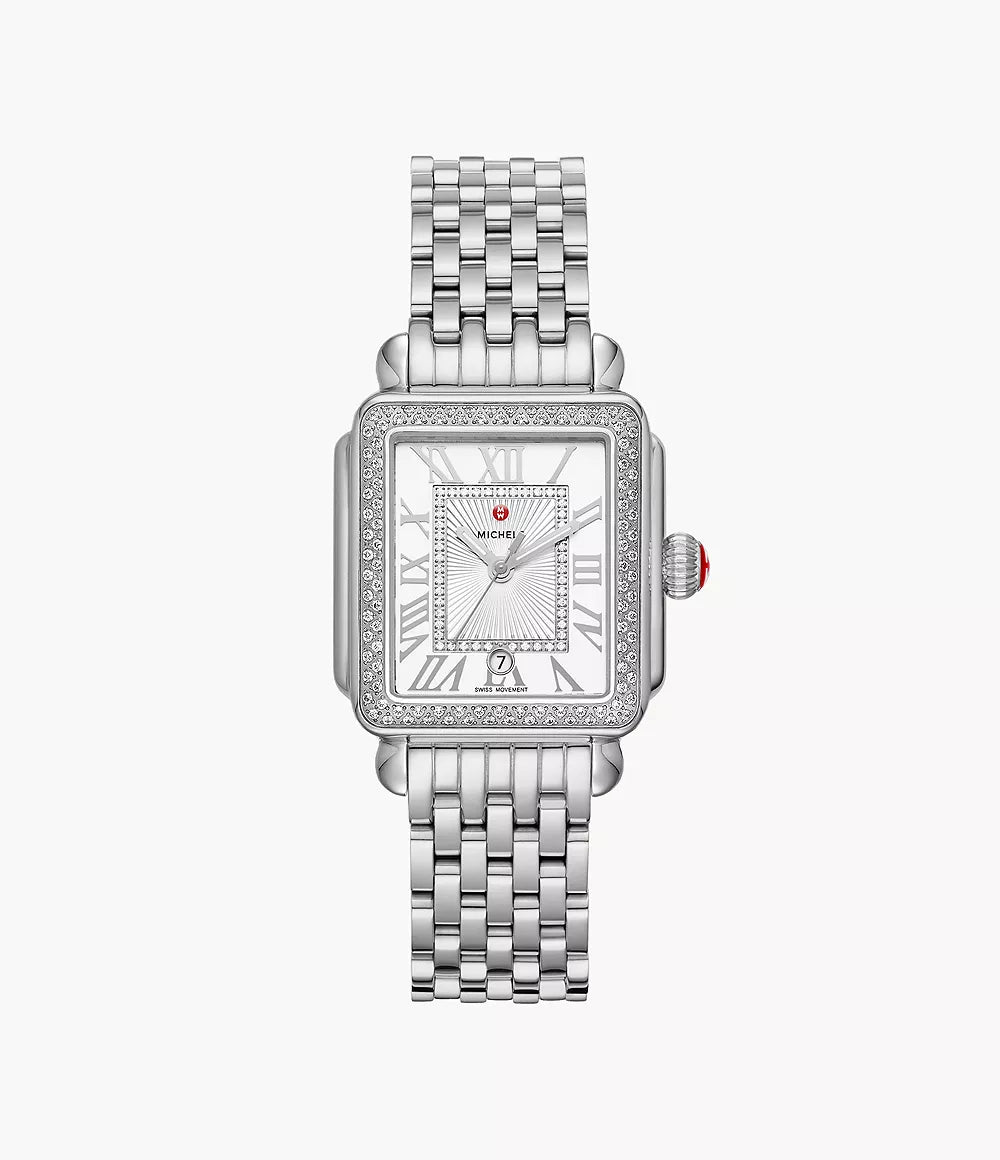 Deco Madison Mid Stainless Steel Diamond Watch for Women - Elegant Dress Watch for Business, Party & Special Occasions