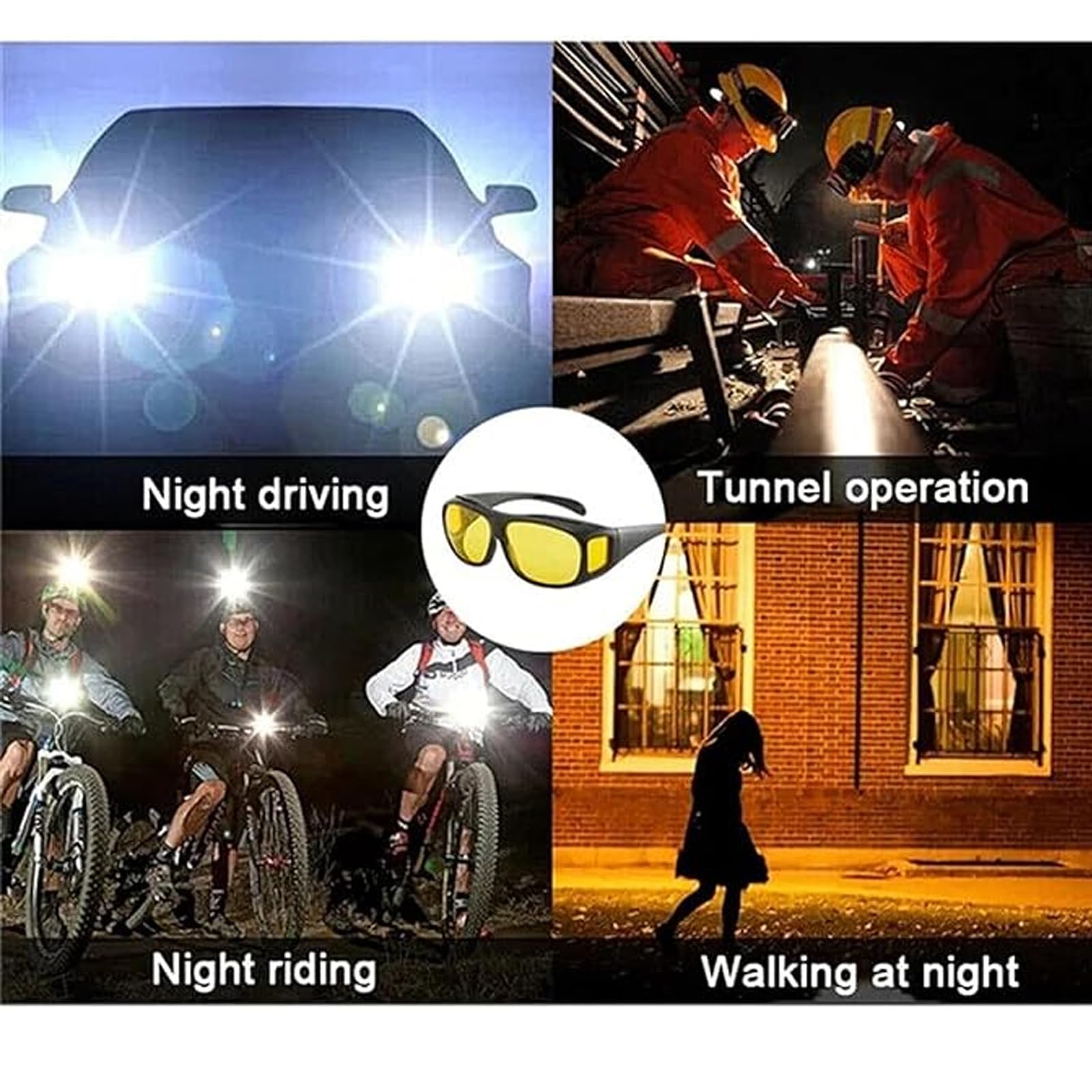 Night Vision Driving Glasses for Enhanced Visibility - Anti-Glare HD Lenses for Safe Night Driving | Perfect for Road Trips, Commuting & Low Light Conditions
