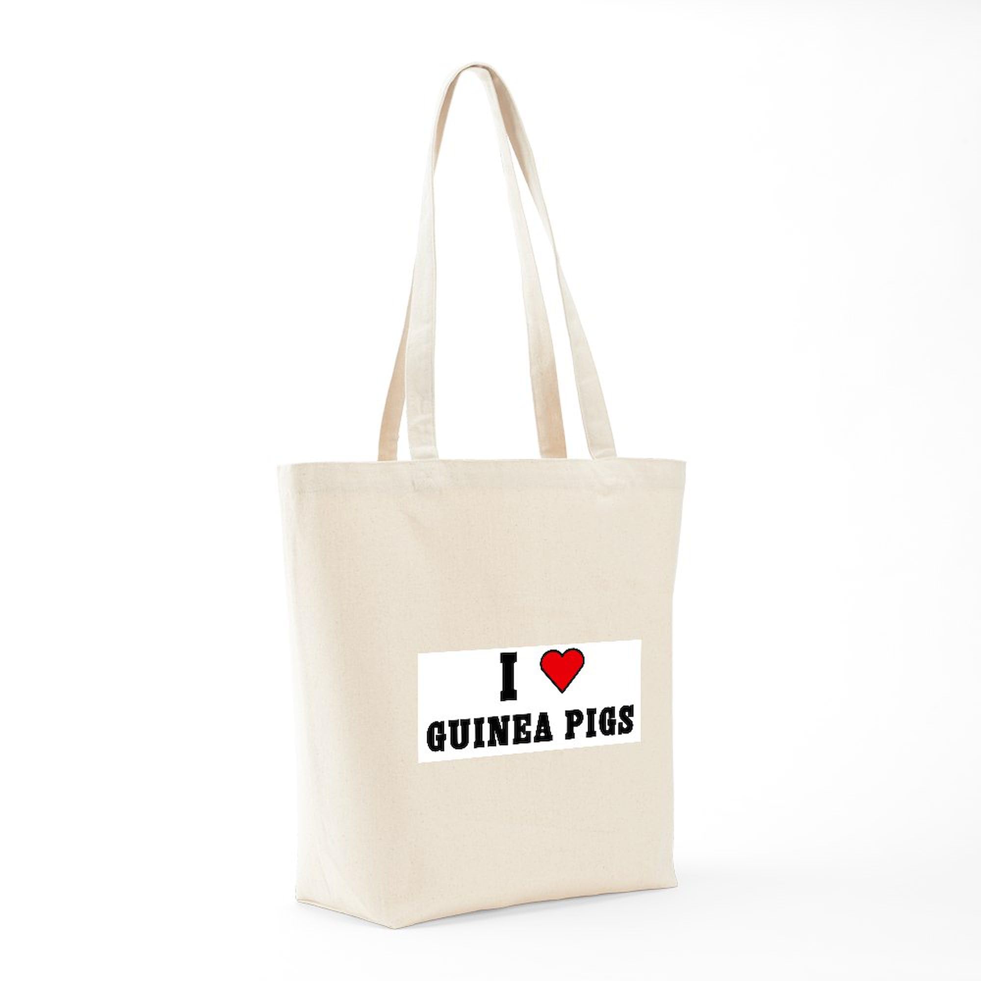 I LOVE GUINEA PIGS Tote Bag - Natural Canvas Reusable Shopping Bag for Groceries, Beach & Daily Use | Cute Guinea Pig Lover Gift