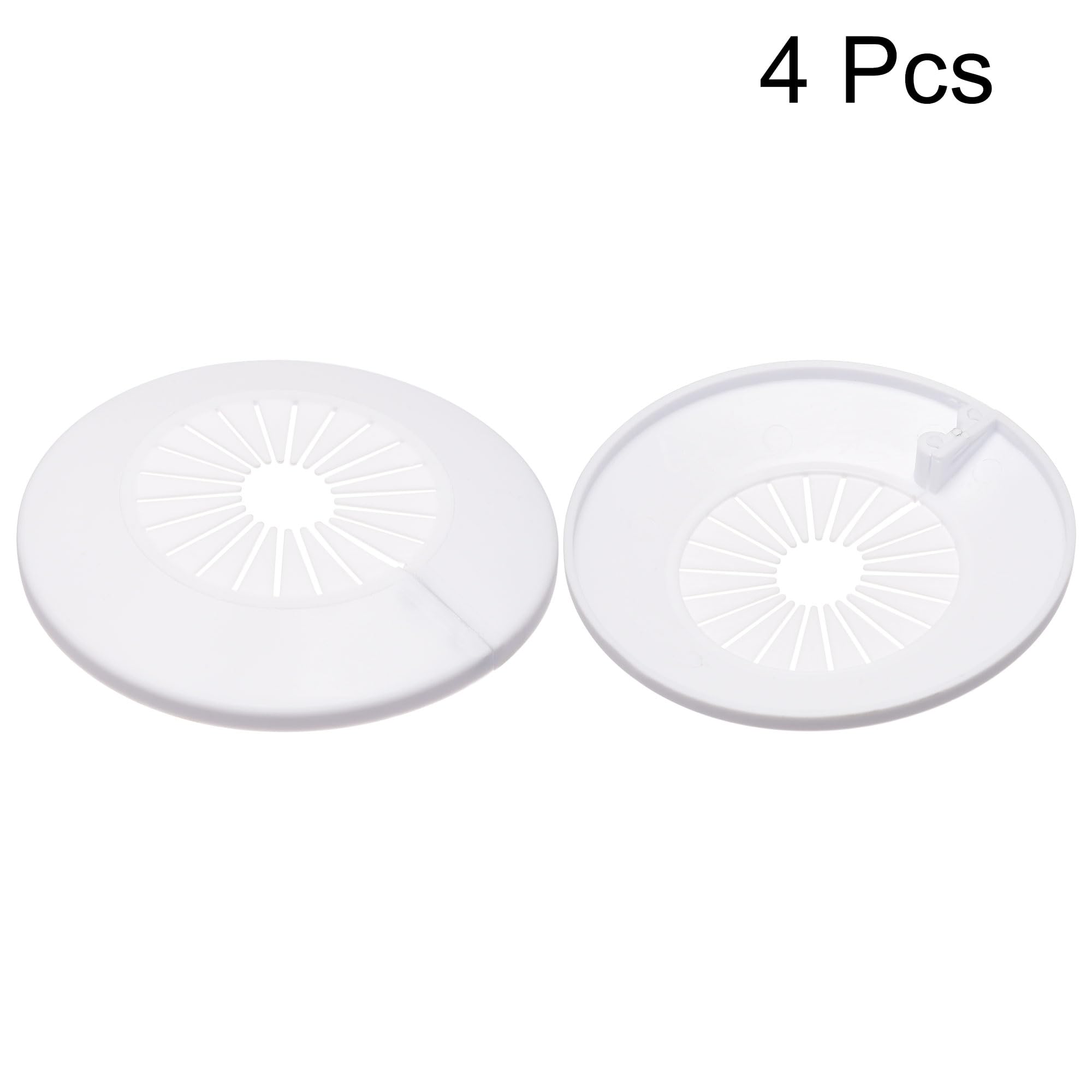 uxcell 30mm-50mm White PP Plastic Pipe Cover Decoration - 4pcs Escutcheon for Water Pipe & Drain Line Protection | Bathroom, Kitchen & Wall Pipe Concealment
