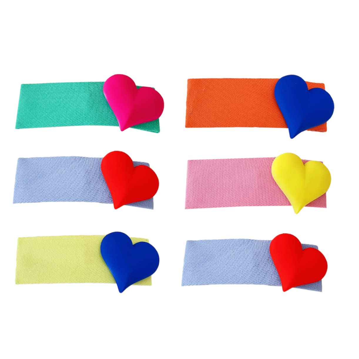 Minkissy 6pcs Heart Hair Clips for Women - Metal Snap Hair Claw Clips, Barrettes for Girls, Bangs Hairpins - Perfect for School, Parties, and Everyday Hairstyles