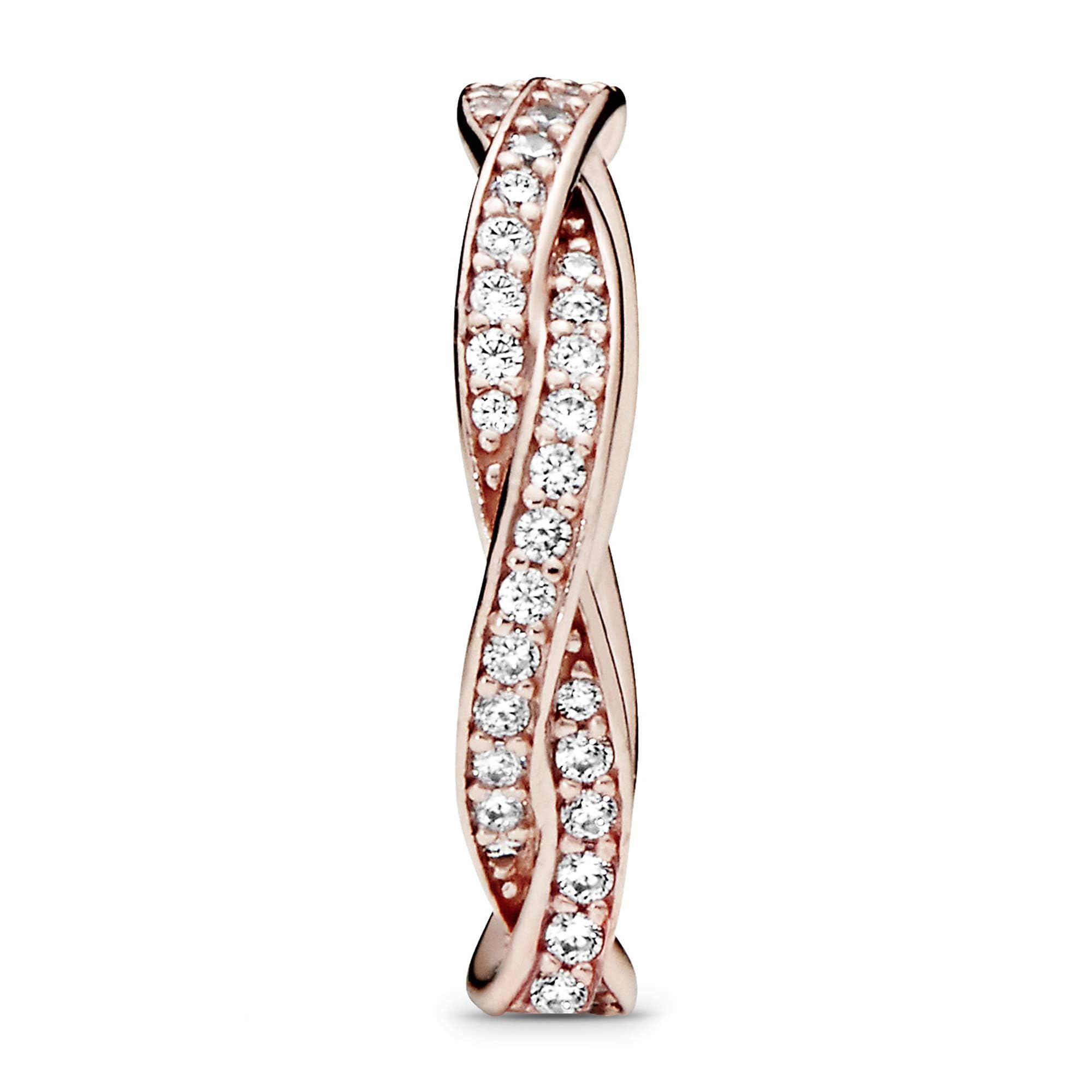 PANDORA Sparkling Twisted Lines Ring for Women - Clear Cubic Zirconia Wedding Engagement Gift - Elegant Jewelry Gift Box Included - Perfect for Anniversaries, Valentine's Day & Special Occasions