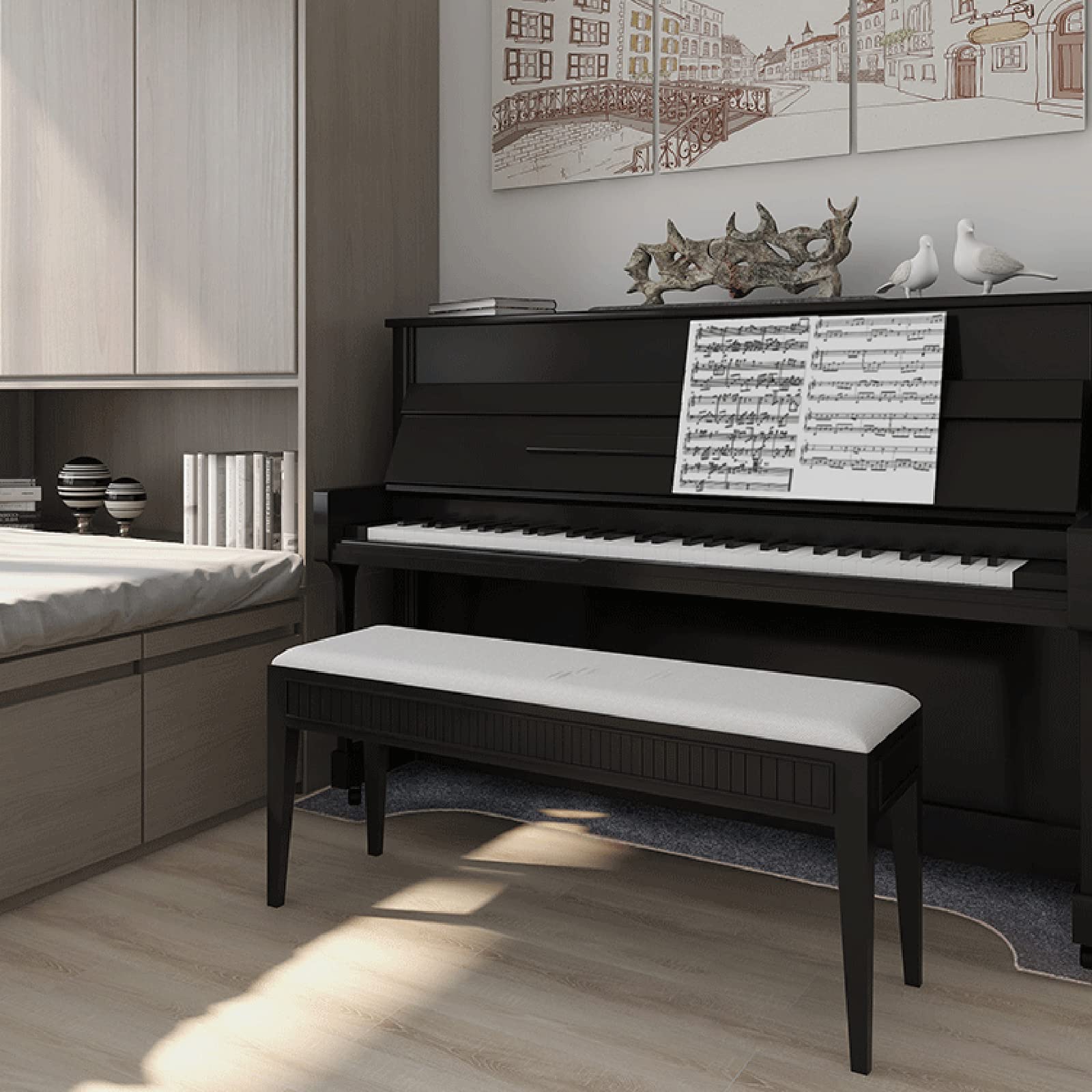 Soundproof Piano Rug - Non-Slip Upright Piano Carpet Protector with Sound Dampening & Acoustic Absorption | 63x28 Inch (160x70cm) Grey Floor Mat for Noise Reduction in Home Studios, Music Rooms & Apartments