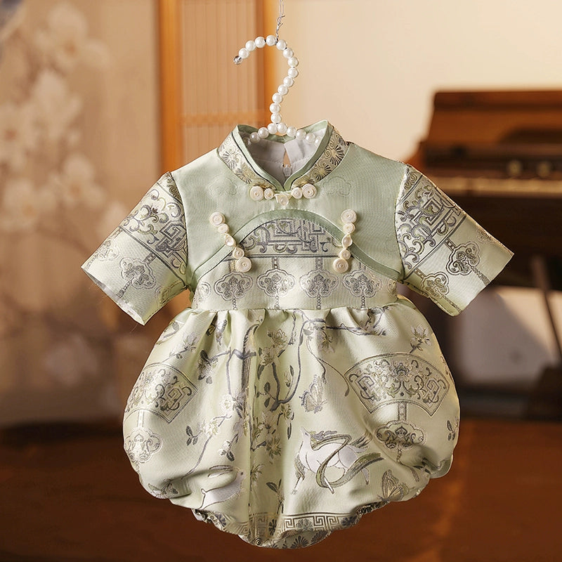 Elegant Baby Baptism Dresses - Floral Lace Romper with Plate Buckle for Christening & Special Occasions - Perfect for Church, Photo Shoots & Family Celebrations