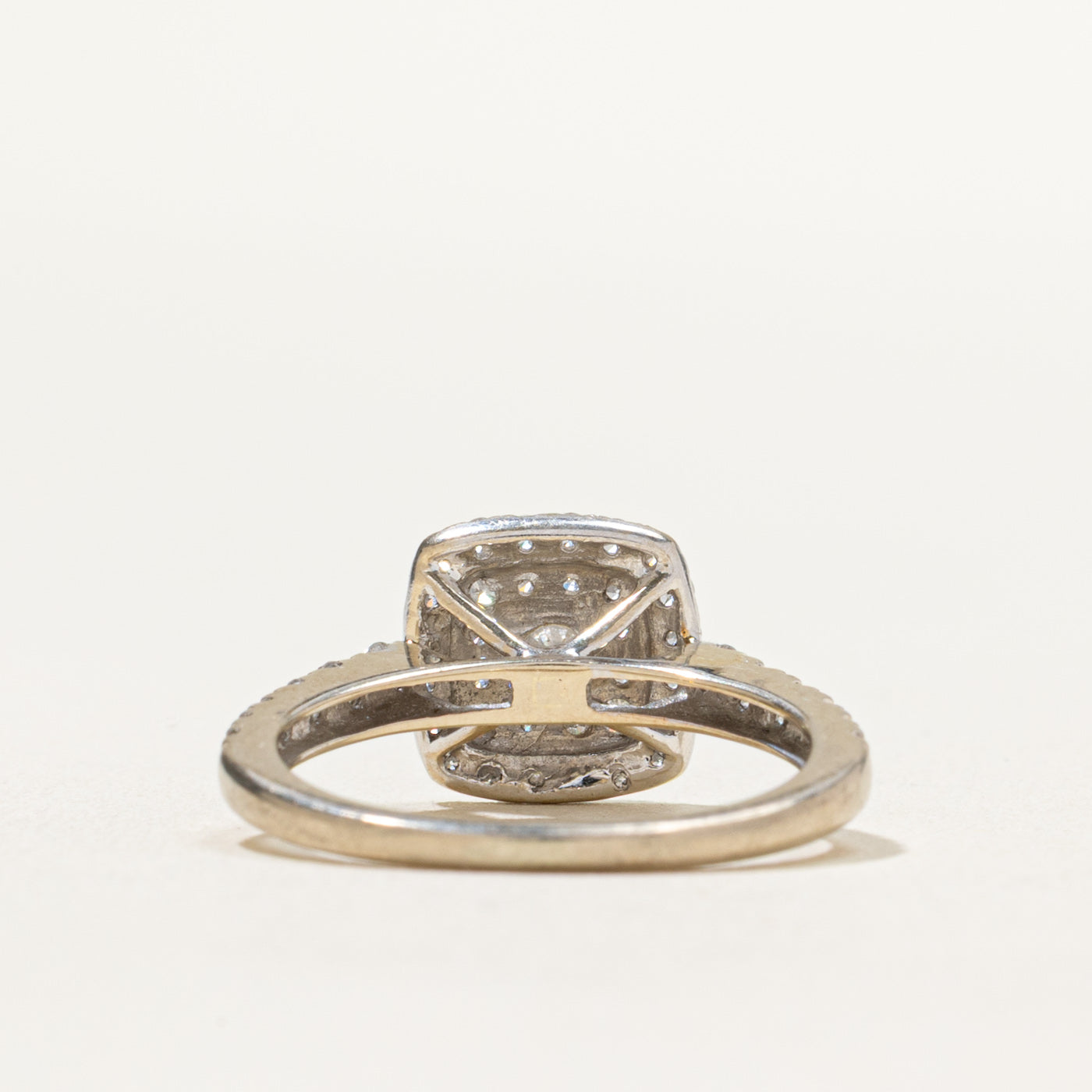 Double Halo Diamond Engagement Ring 0.48ctw | Size 5.25 | Wedding Proposal, Anniversary Gift, Bridal Jewelry for Women