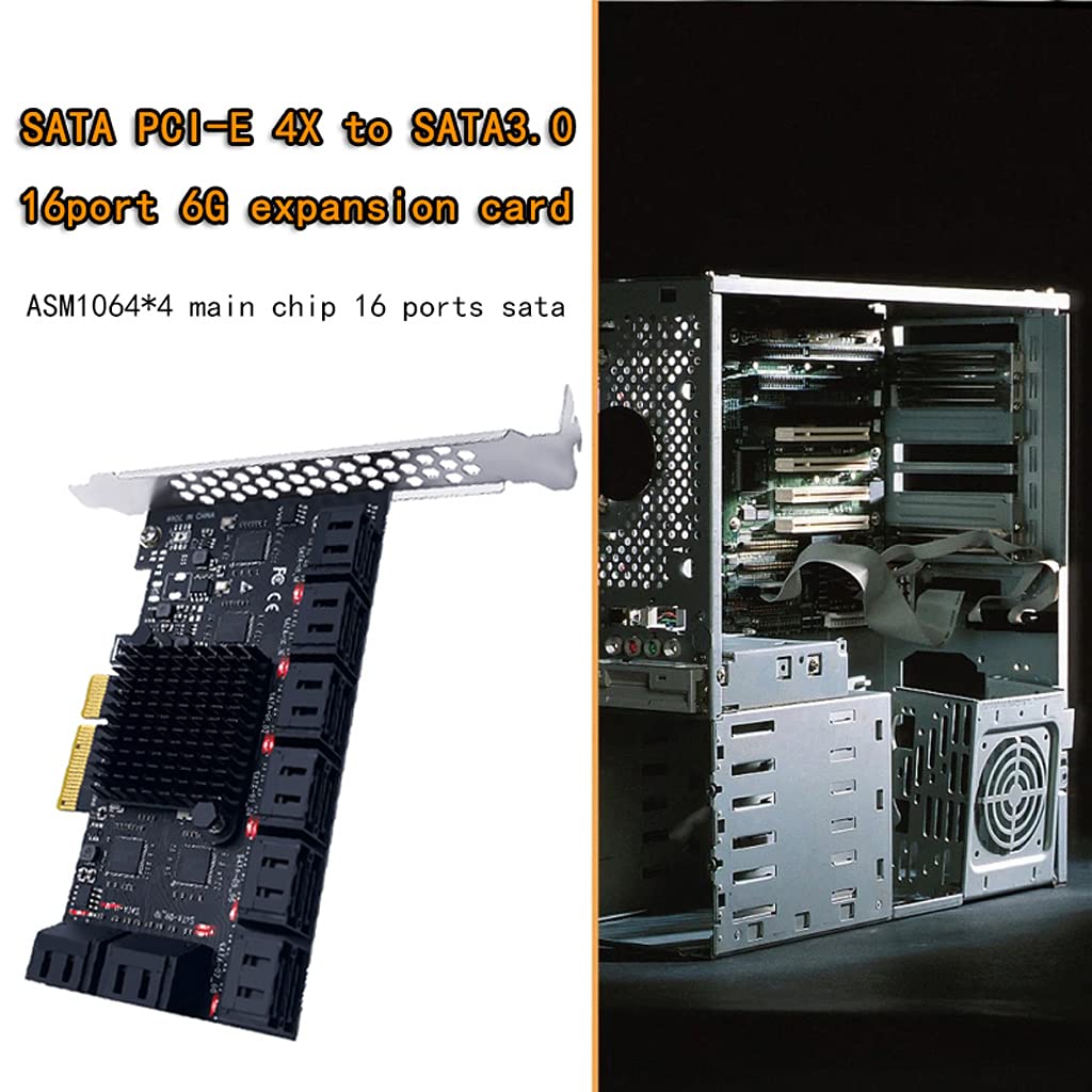 PCIe 6G SSD Adapter Card - M.2 NVMe to PCIe Expansion Card for PC, Supports 16 Devices - Perfect for Gaming Rigs, Workstations & Data Servers