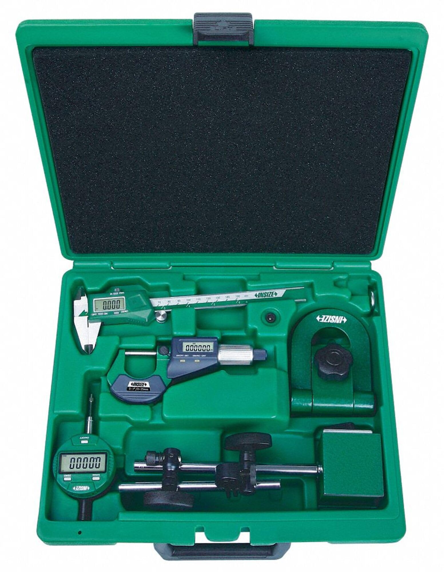 INSIZE 5052-E 5 Piece Precision Measuring Tool Set for Metalworking, Woodworking & Engineering - Calipers, Micrometer, Depth Gauge & More