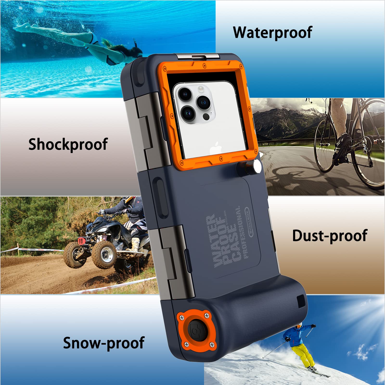 Waterproof Diving Case for iPhone & Samsung - 15M/50FT Underwater Protection for Snorkeling, Swimming & Beach Activities | Compatible with iPhone 15/14/13/12/11 Pro Max/XR/XS/X & Galaxy S24/S23/S22/S21