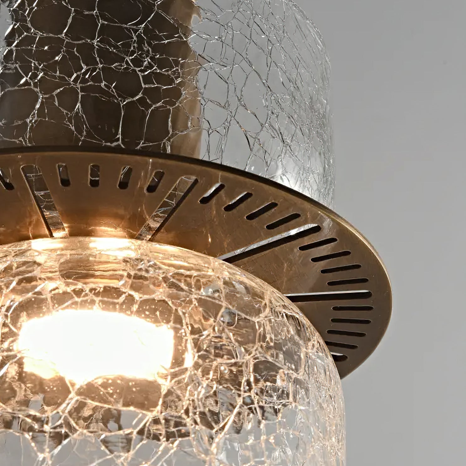 Modern Glacier Crackle Glass Pendant Light - Handcrafted Vintage Style Ceiling Lamp for Dining Room, Kitchen Island & Bedroom Lighting