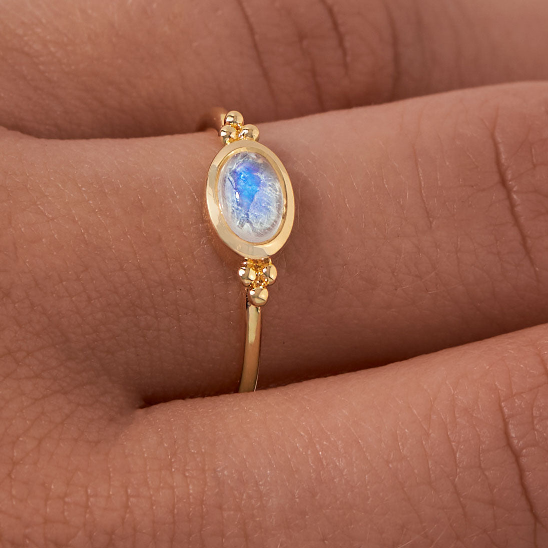 Visionary Moonstone Ring in Gold - Elegant Statement Jewelry for Women | Perfect for Weddings, Parties & Special Occasions