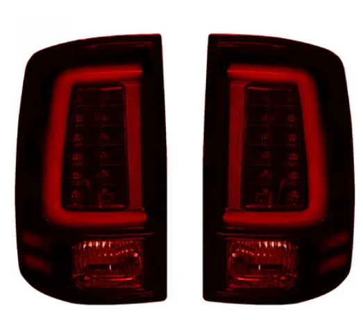 Dodge RAM 2500/3500 2010-2018 LED Tail Lights - Dark Red Smoked Lens (OEM Halogen Replacement) - Enhanced Visibility & Style for Trucks