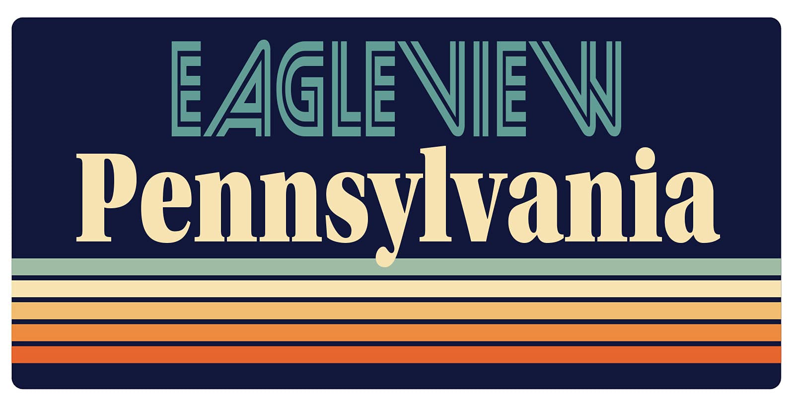 Eagleview Pennsylvania 5 x 2.5-Inch Retro Fridge Magnet - Vintage Souvenir & Decorative Refrigerator Accessory for Home, Office & Travel Memories