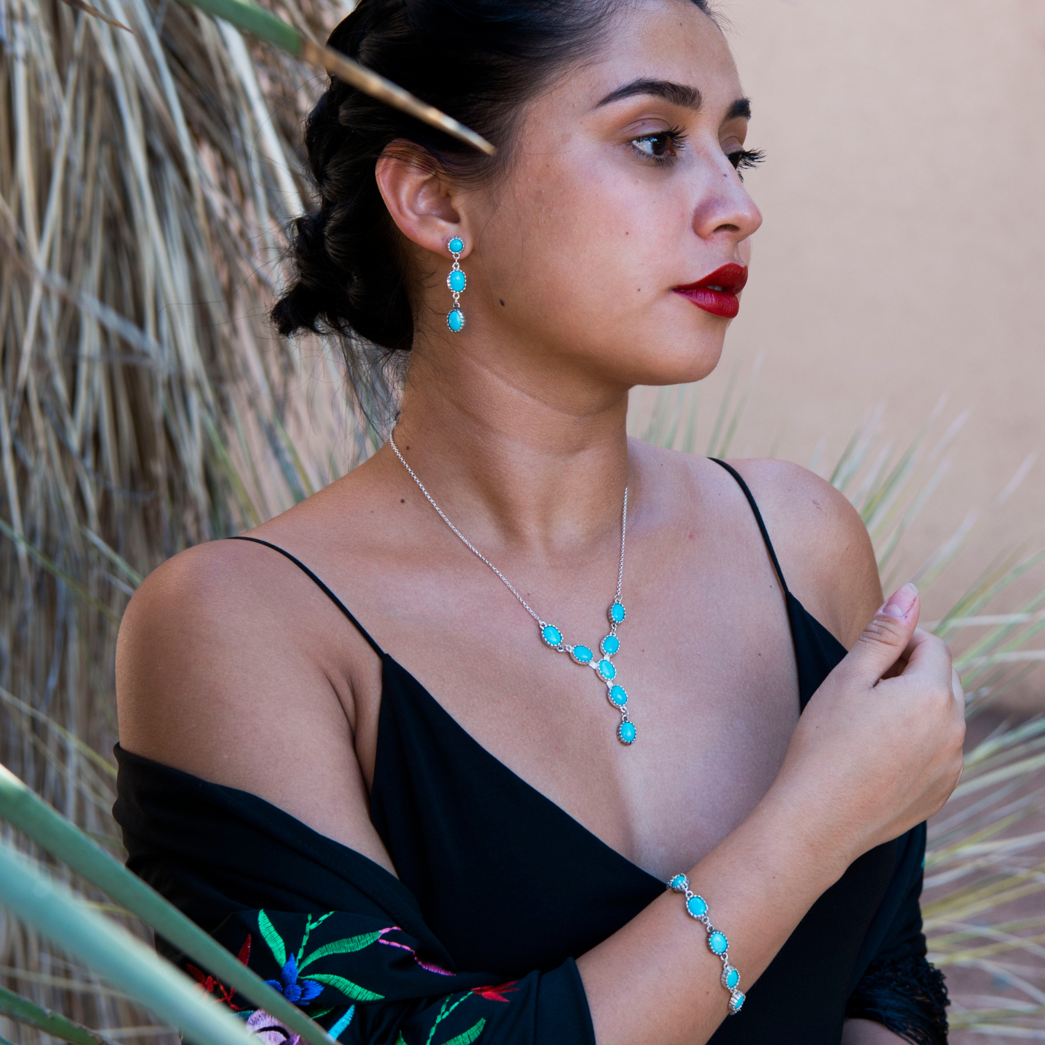 Radiante Daybreak Jewelry Set - Sterling Silver Necklace & Earrings for Women, Elegant Bridal & Evening Party Jewelry Gift